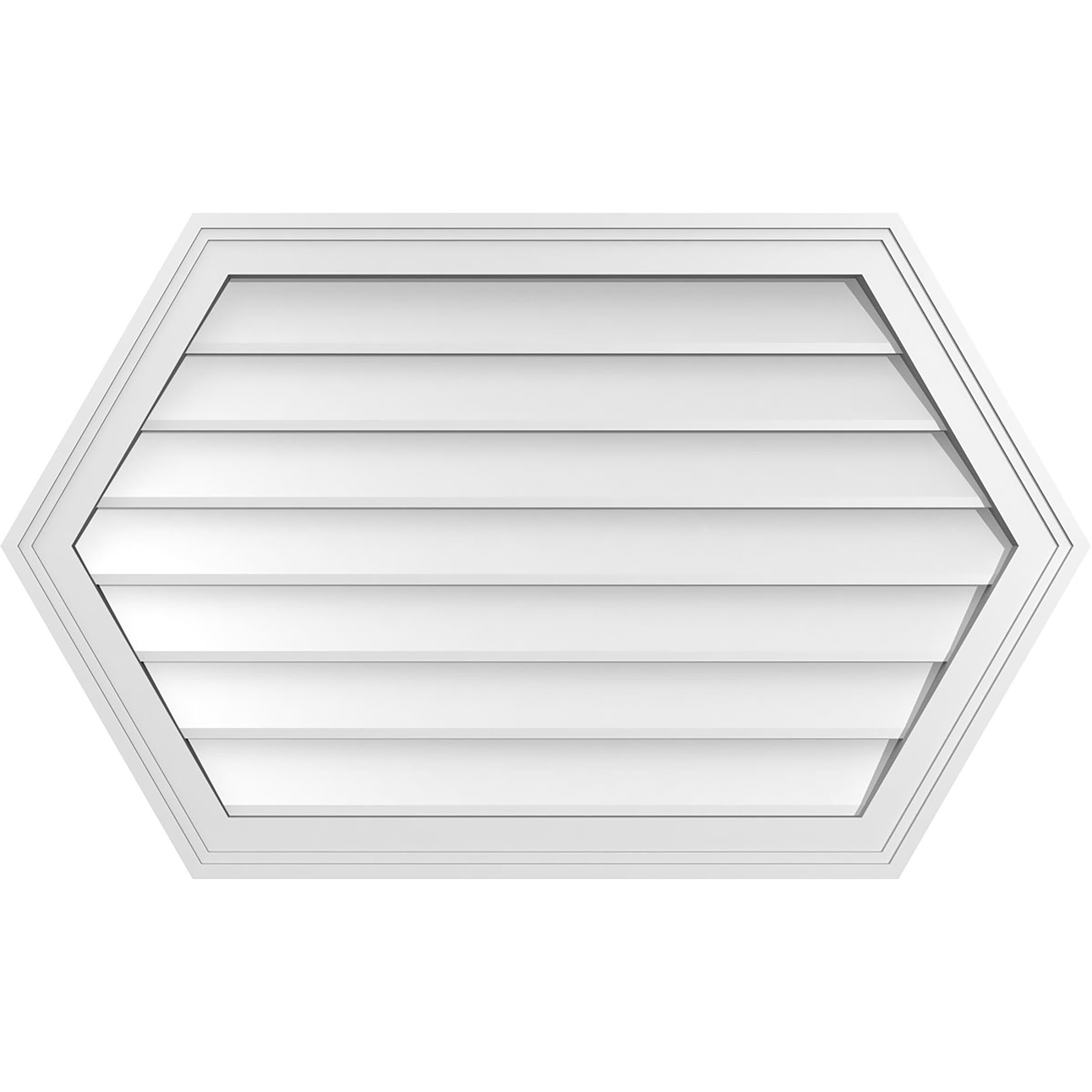 Ekena Millwork GVPHP36X2202SN 36-Inches x 22-Inches Off-white Peaked PVC Gable Louver Vent