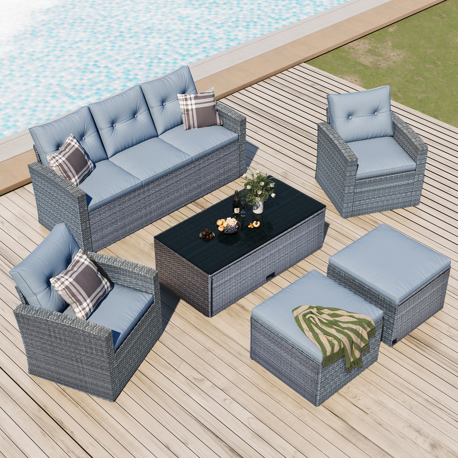 SINOFURN SYA380163GY Patio-Conversation-Sets - View #17