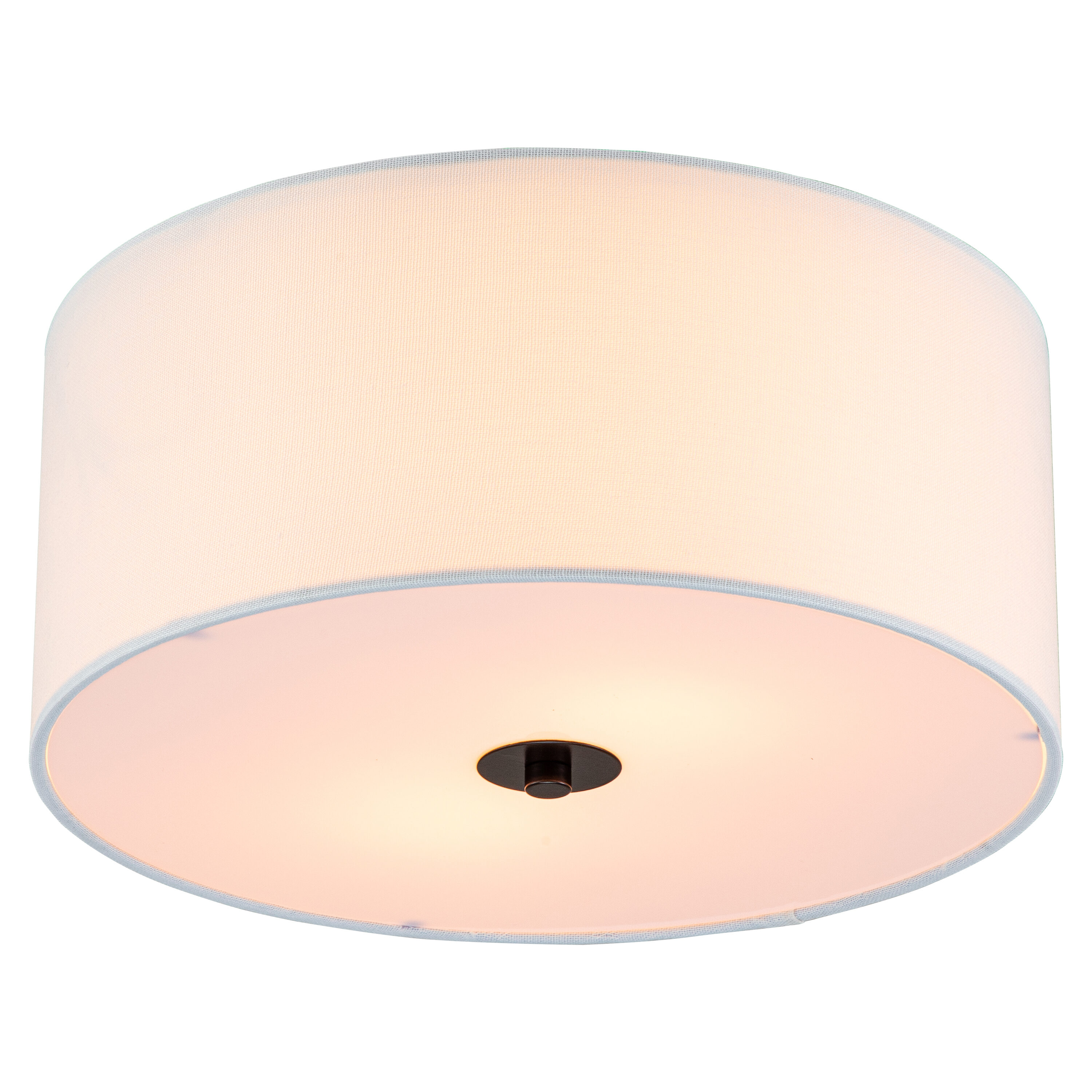 C Cattleya LCA2304-FM 2 -Light 13.75-in Oil rubbed Off-white Flush Mount Light