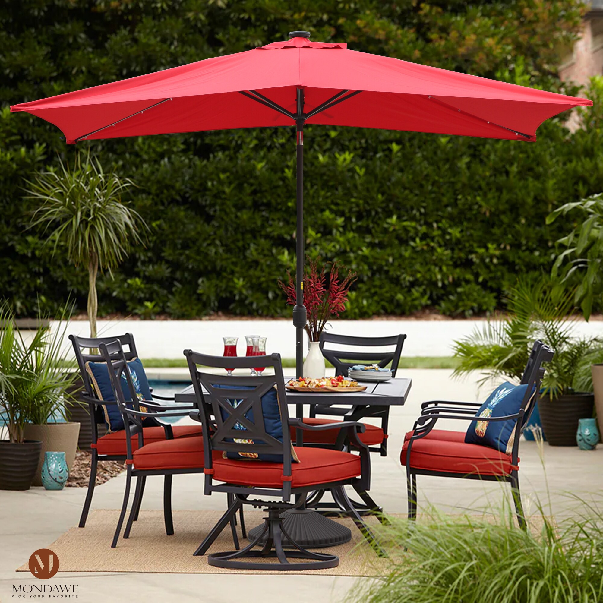 Mondawe 10-ft Aluminum Market Patio Umbrella in the Patio Umbrellas ...