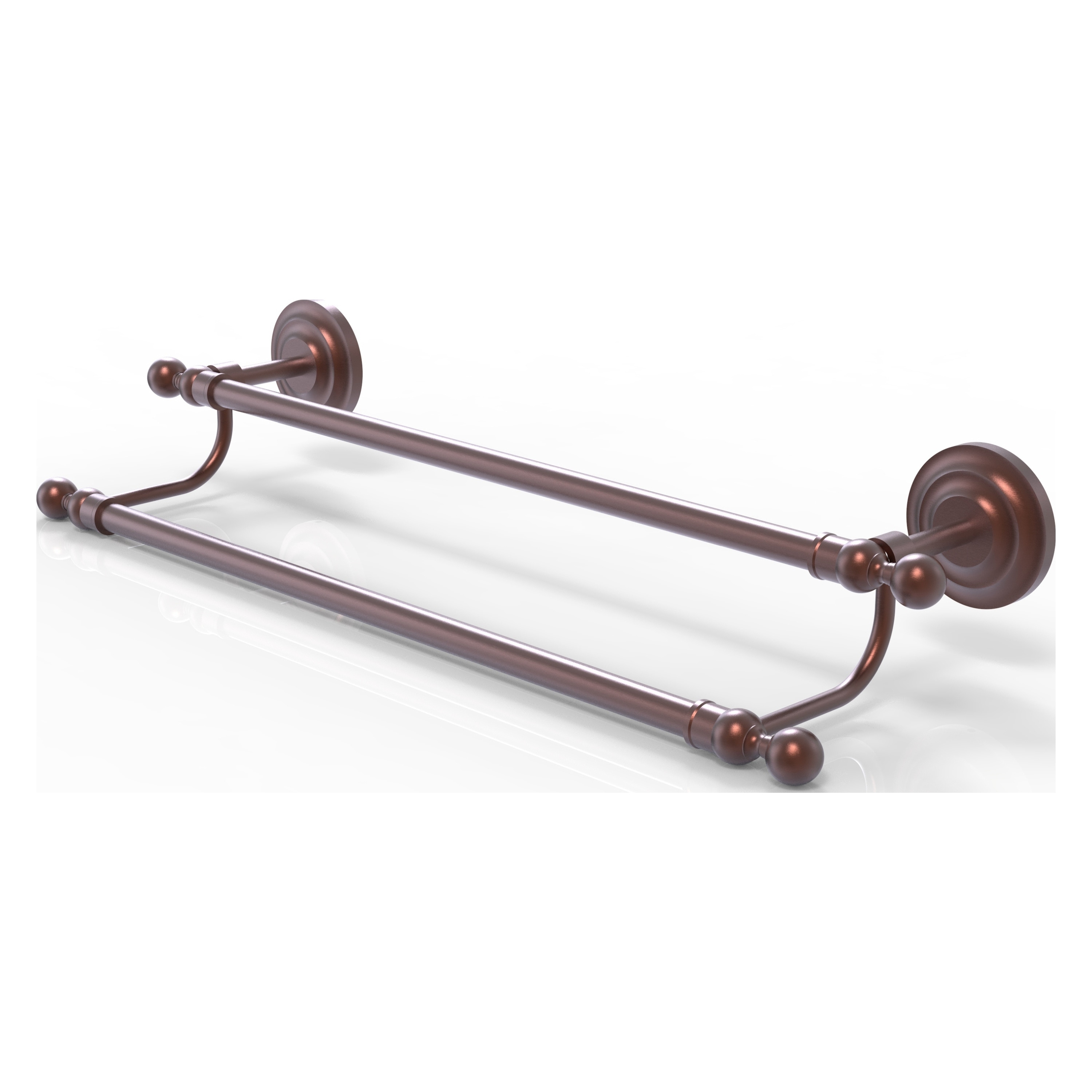 Allied Brass QN-72/18-CA Que New 18-in double Antique Copper Wall mount Double Towel Bar