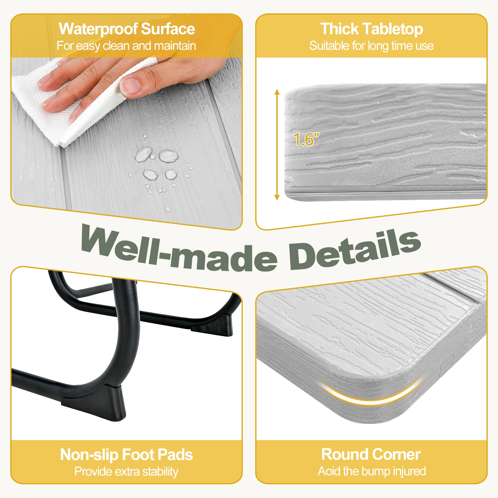 Poinic CWG11265GR-X Picnic-Tables - View #8