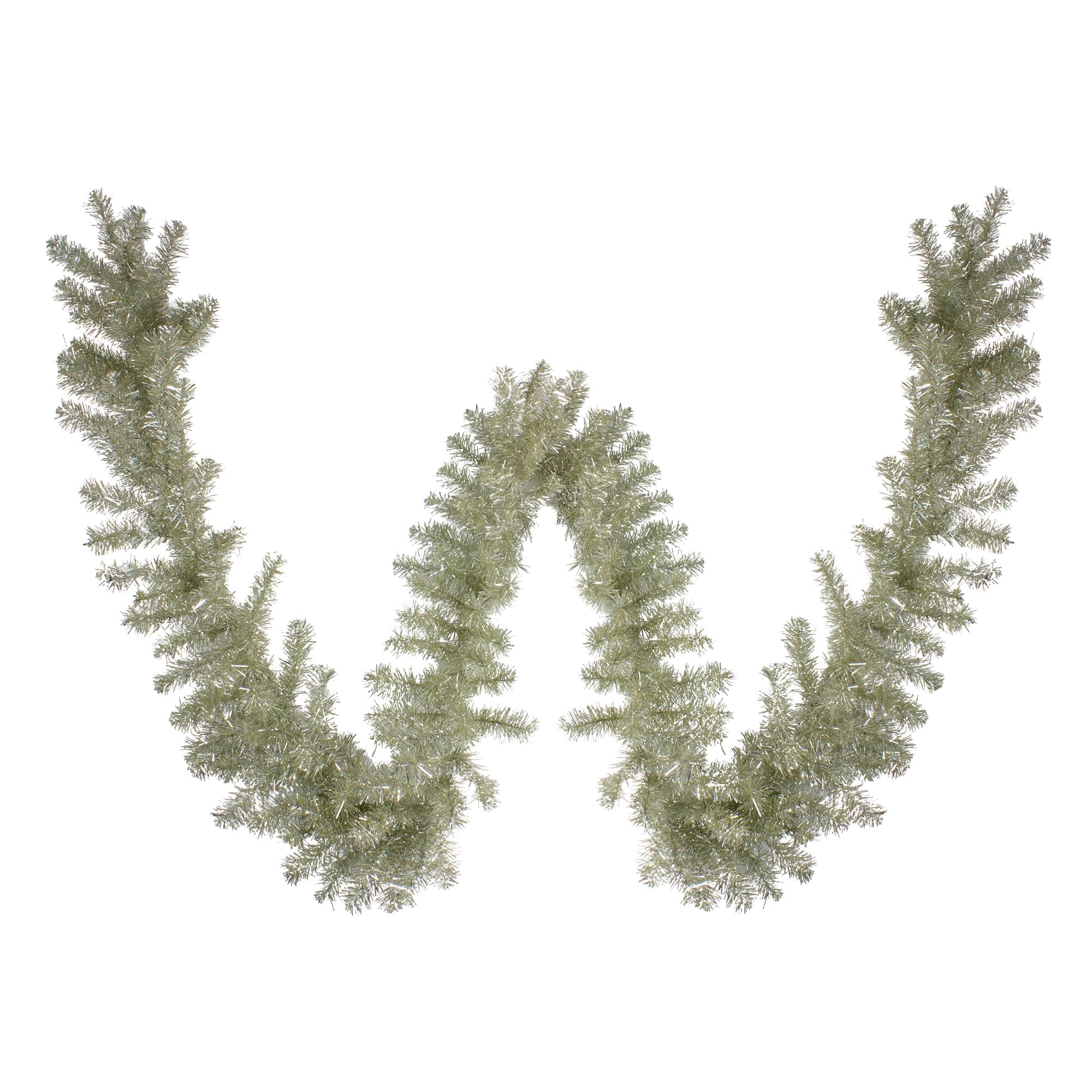 Northlight Pre-lit Metallic Artificial Christmas Tinsel Garland - 9 feet x 12 inch - Sterling Silver - Clear Lights #NORTHLIGHT V27373