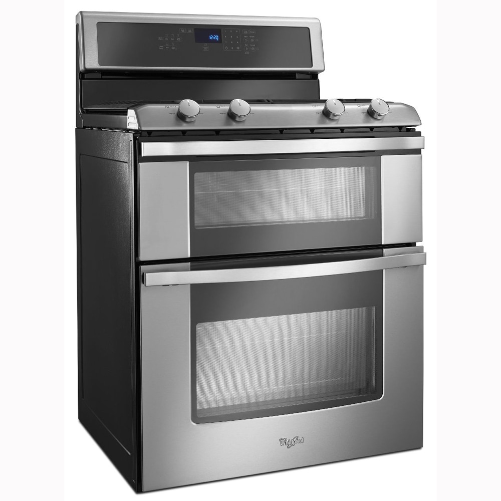 Whirlpool 30-in 4 Burners 3.9-cu Ft / 2.1-cu Ft Self-cleaning Natural ...