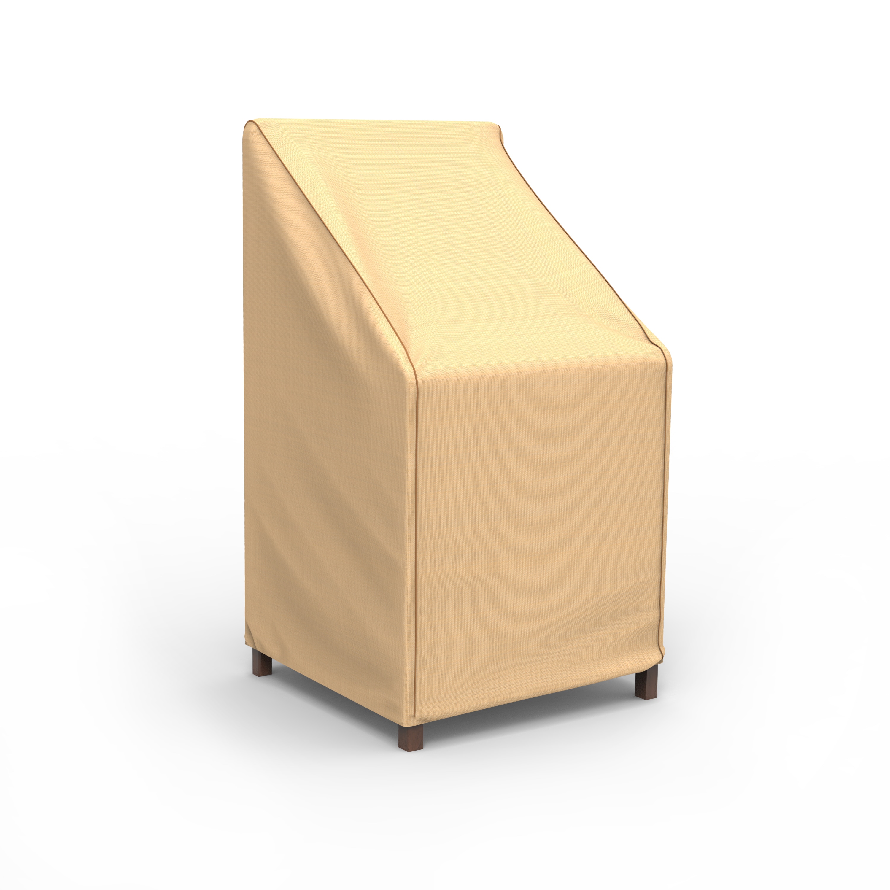 Budge P1A01TNNW2 StormBlock#8482 Savanna Tan Polyester Patio Furniture Cover For Bar-height chair