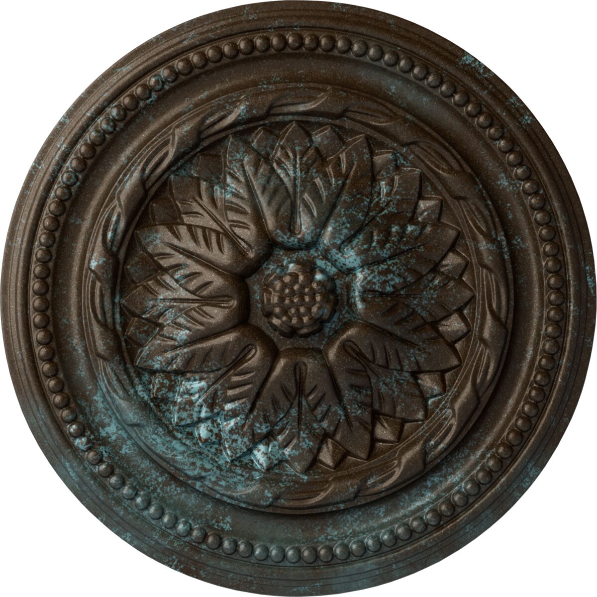 Ekena Millwork CM16WGBBS Wigan 16-in W x 16-in L Painted Bronze Blue Patina Polyurethane Whole Ceiling Medallion
