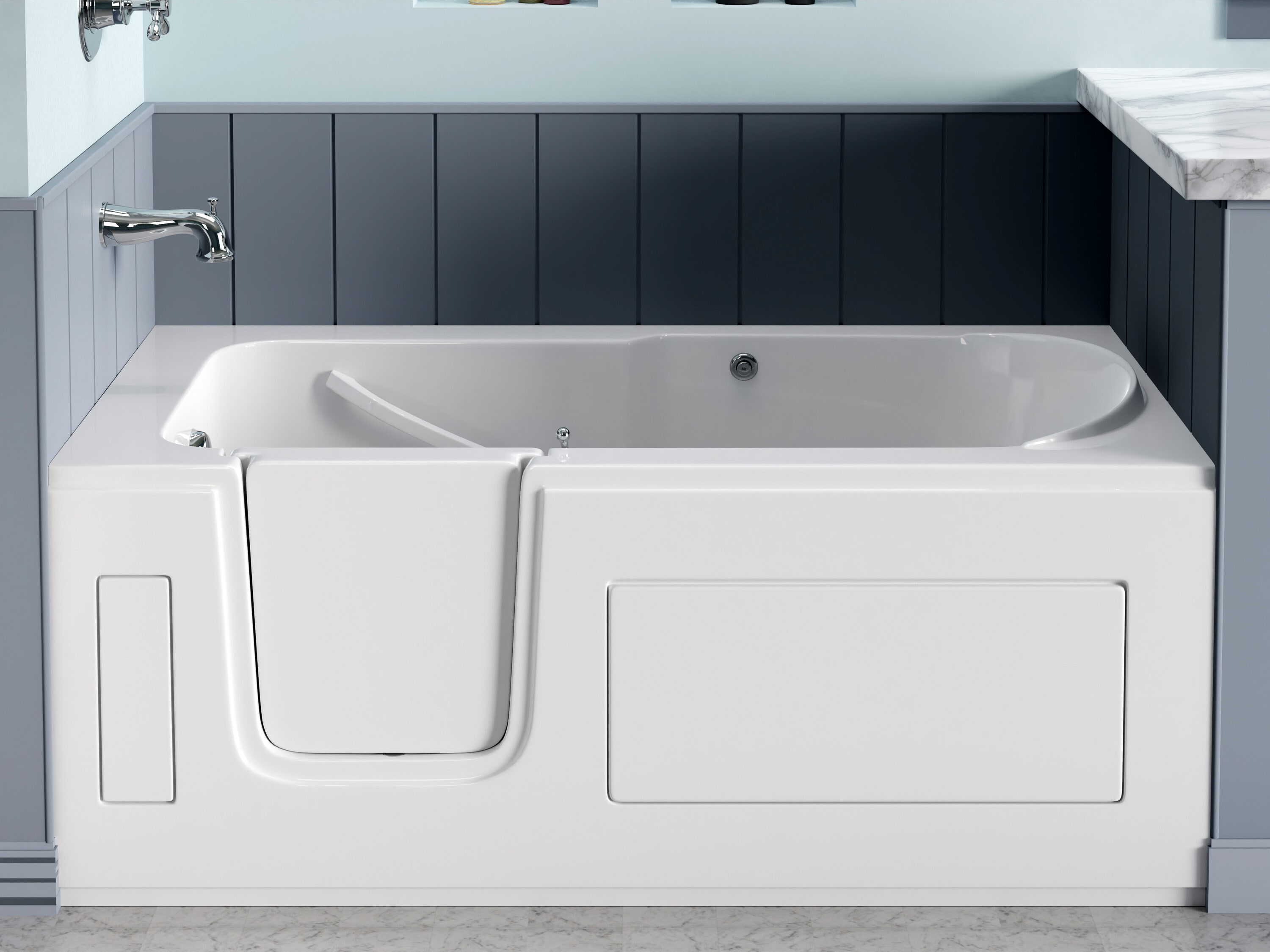 MediTub 26 x 46 Left Drain Biscuit Soaking Walk-In Bathtub