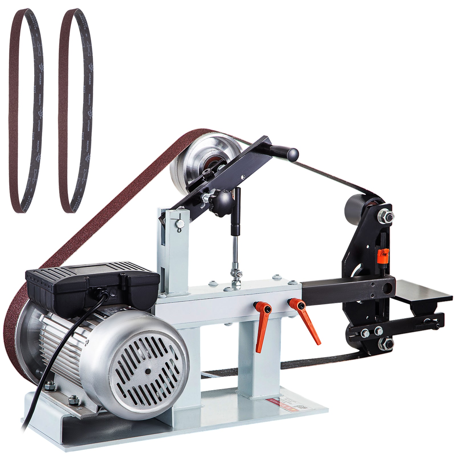 GIVIMO Belt Grinder 2-in x 82-in 2-HP 1500W 3-in-1 Bench Belt Sander with Flat Platen and 12-in Contact Wheel for Knife Making