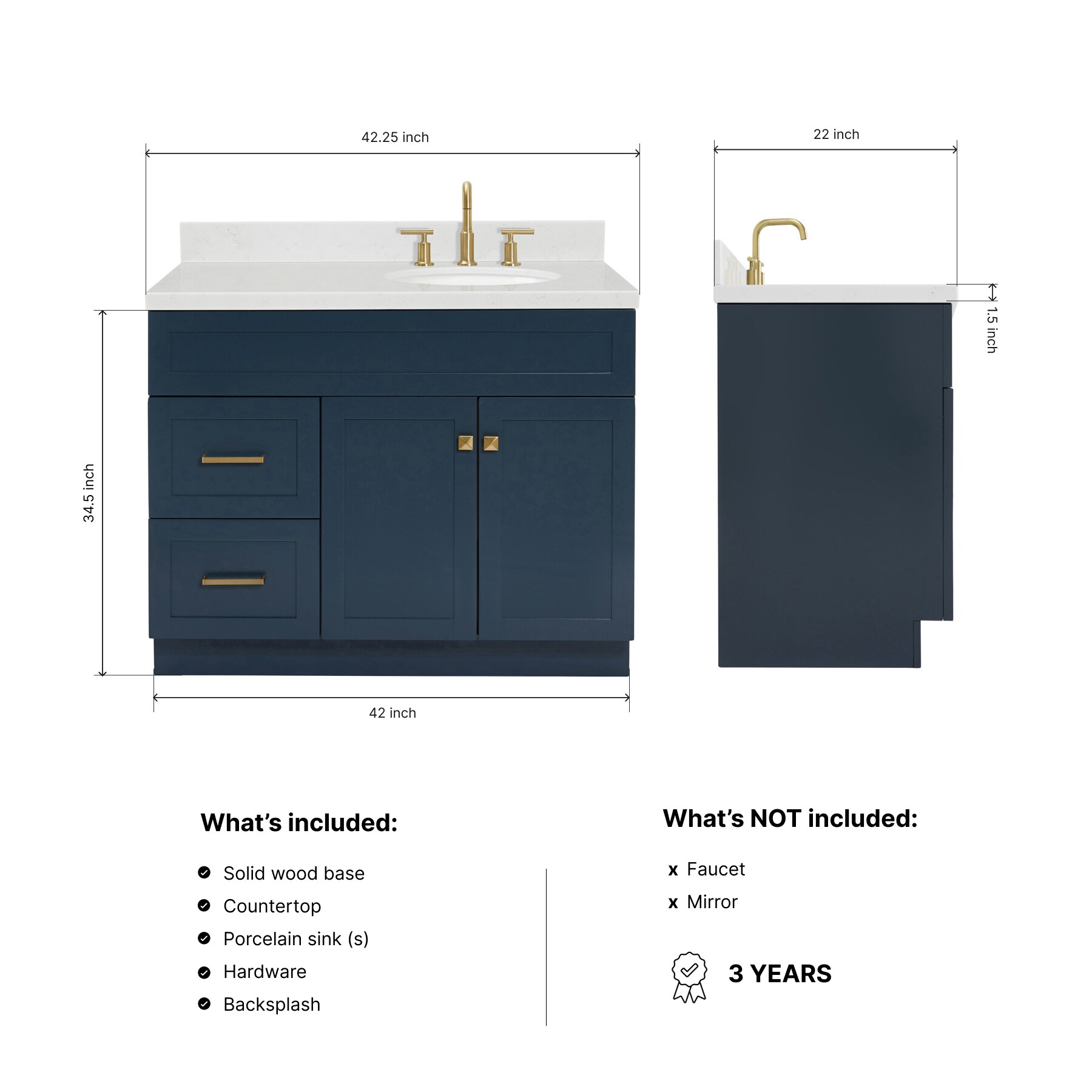 ARIEL F042SRCQOVOMNB Bath-Vanity-Combo - View #3