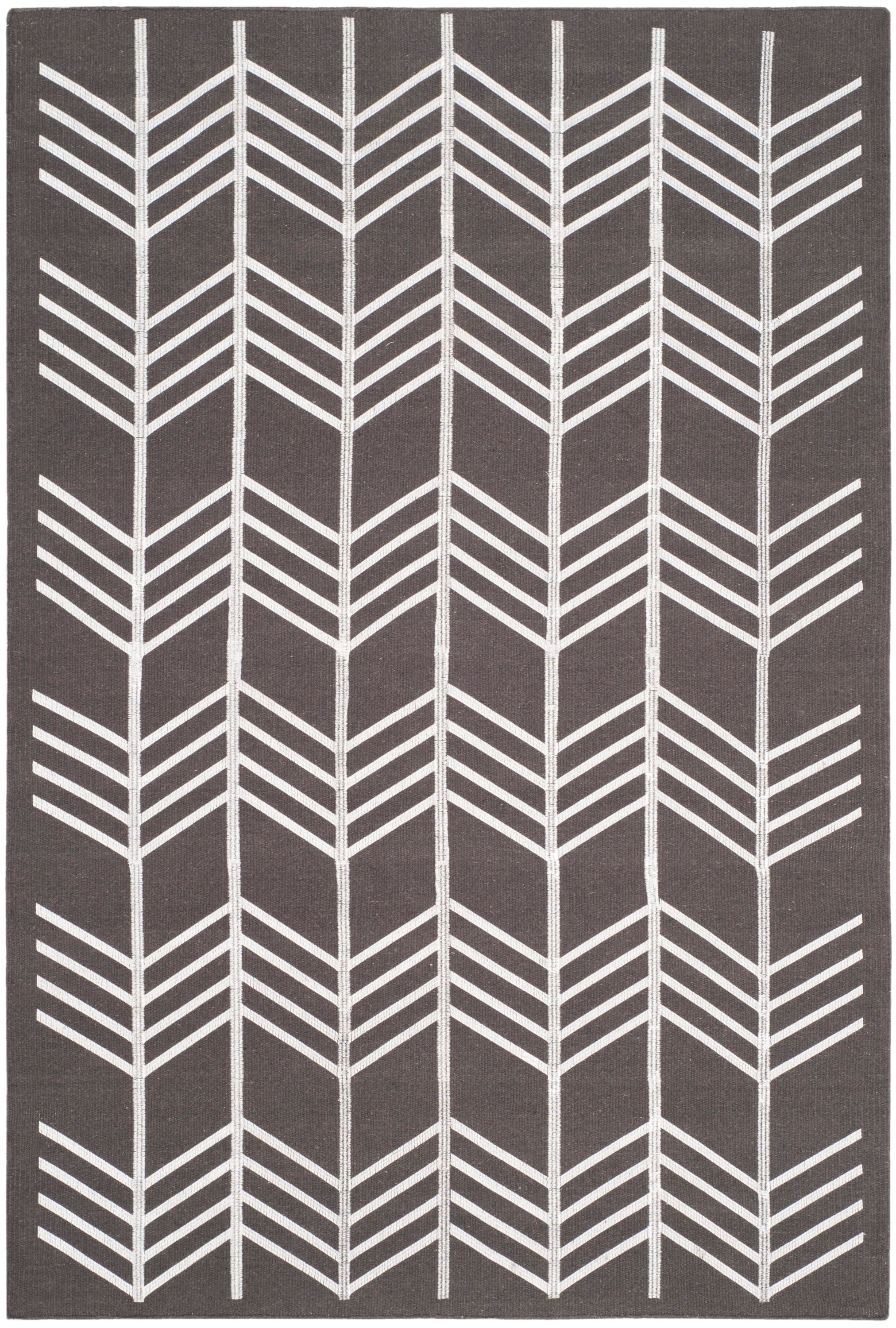 Safavieh KLM624C-4 Kilim Saniyah 4 x 6 (ft) Wool Charcoal Rectangular Indoor Abstract Oriental Area rug
