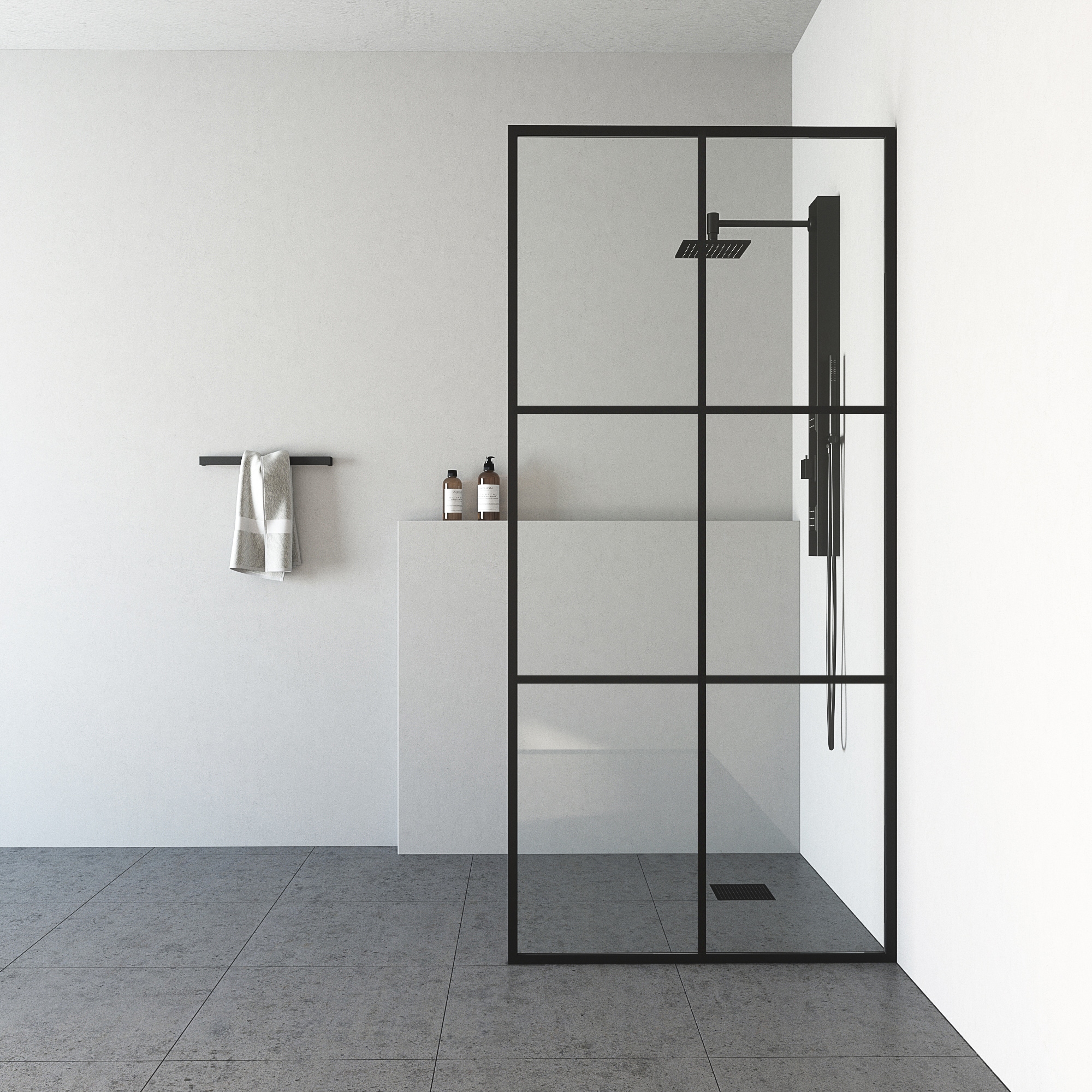 VIGO VG6091MBCL3474 Ventana Matte black 34-in W x 74-in H Framed Fixed Shower door 3/8-in Thick Clear Glass
