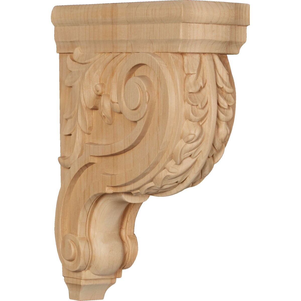 Ekena Millwork CORW04X09X12HDRW 3.5-in x 9-in x 12-in Unfinished Rubberwood Wood Paintable/Stainable Corbel