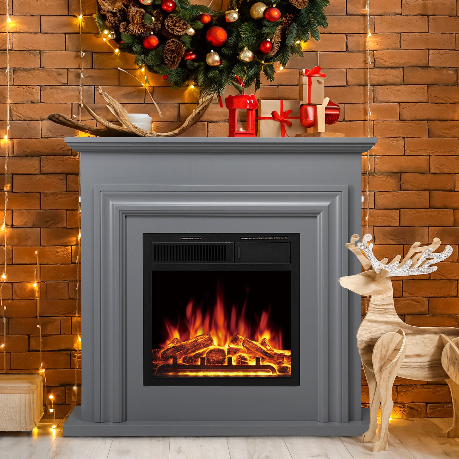 COWSAR M027GY-GRAY Electric-Fireplaces - View #9