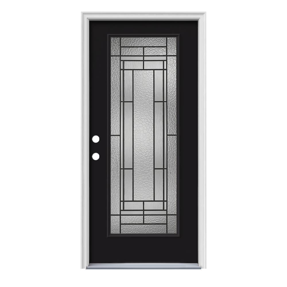 Black Metal Door with Glass