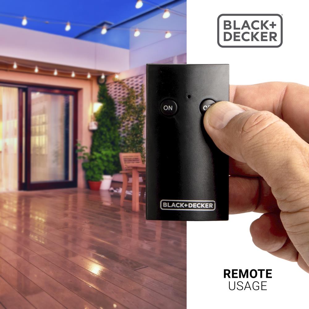 BLACK+DECKER Wireless Remote Control Outlets Black/Mat Remote Control  Outlet in the Lamp & Light Controls department at