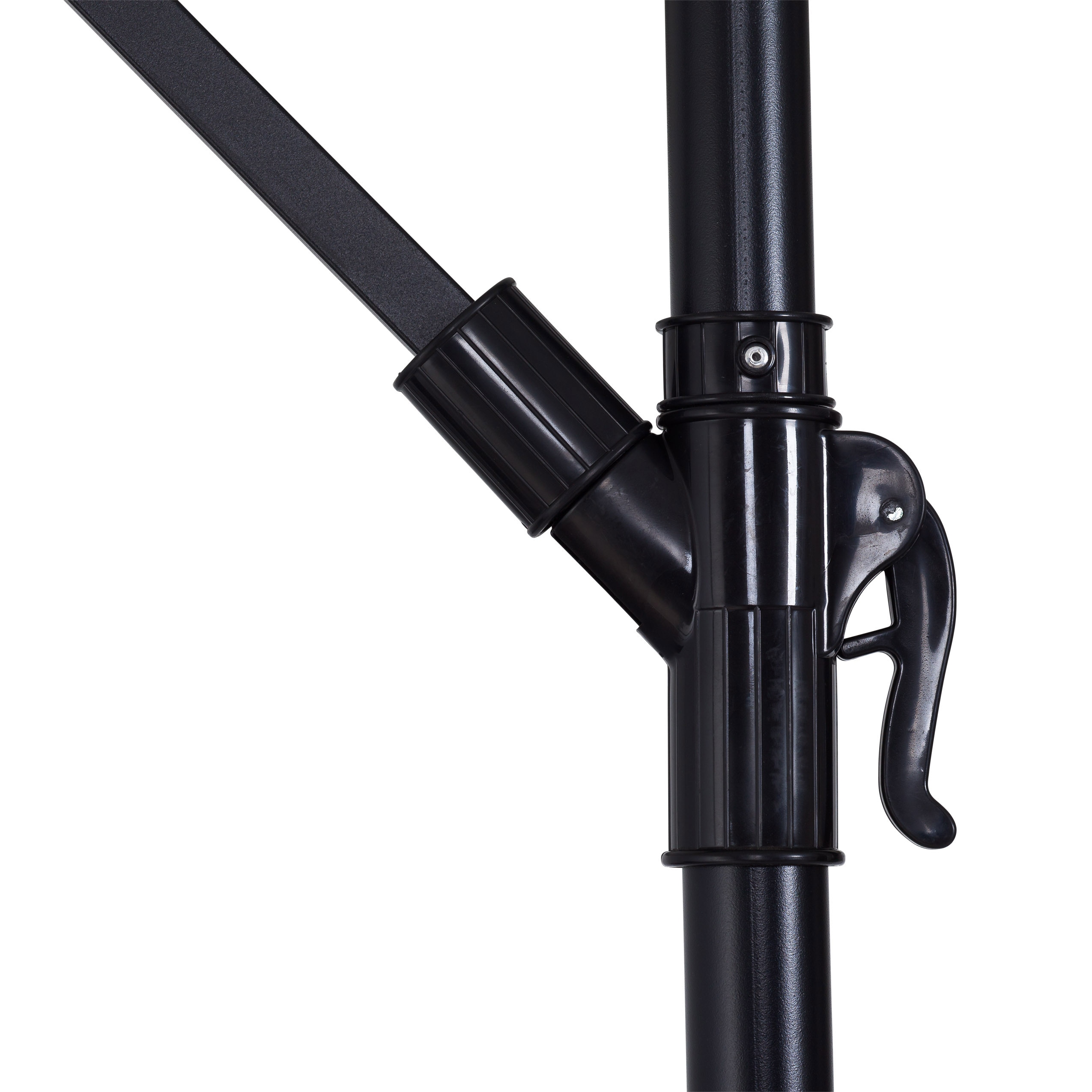 Gray 9ft UV-Resistant Polyester Cantilever Patio Umbrella with Steel Frame