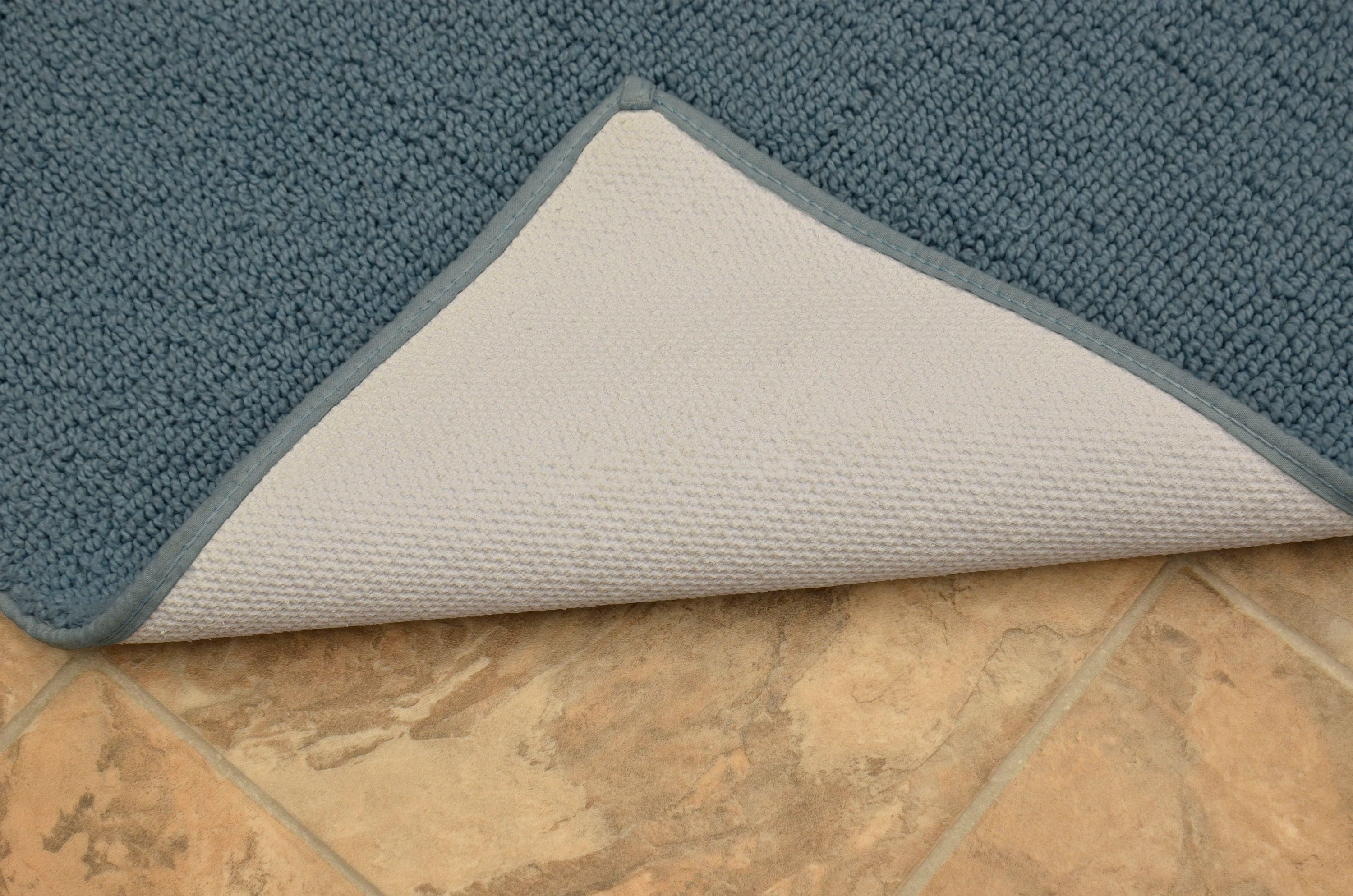 Traditional 50-in x 30-in Sky Blue Cotton Bath Rug in the Bathroom Rugs ...