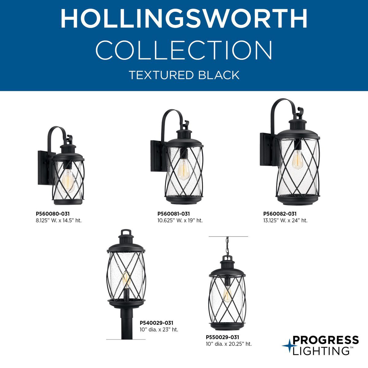 Black Glass Farmhouse Indoor/Outdoor Hanging Lantern, 10" x 20.25"