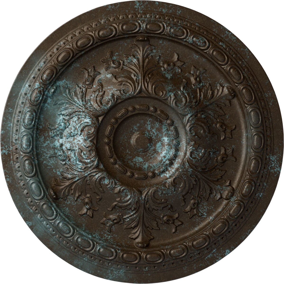 Ekena Millwork CM38OSBBS Oslo 38.375-in W x 38.375-in L Painted Bronze Blue Patina Polyurethane Whole Ceiling Medallion