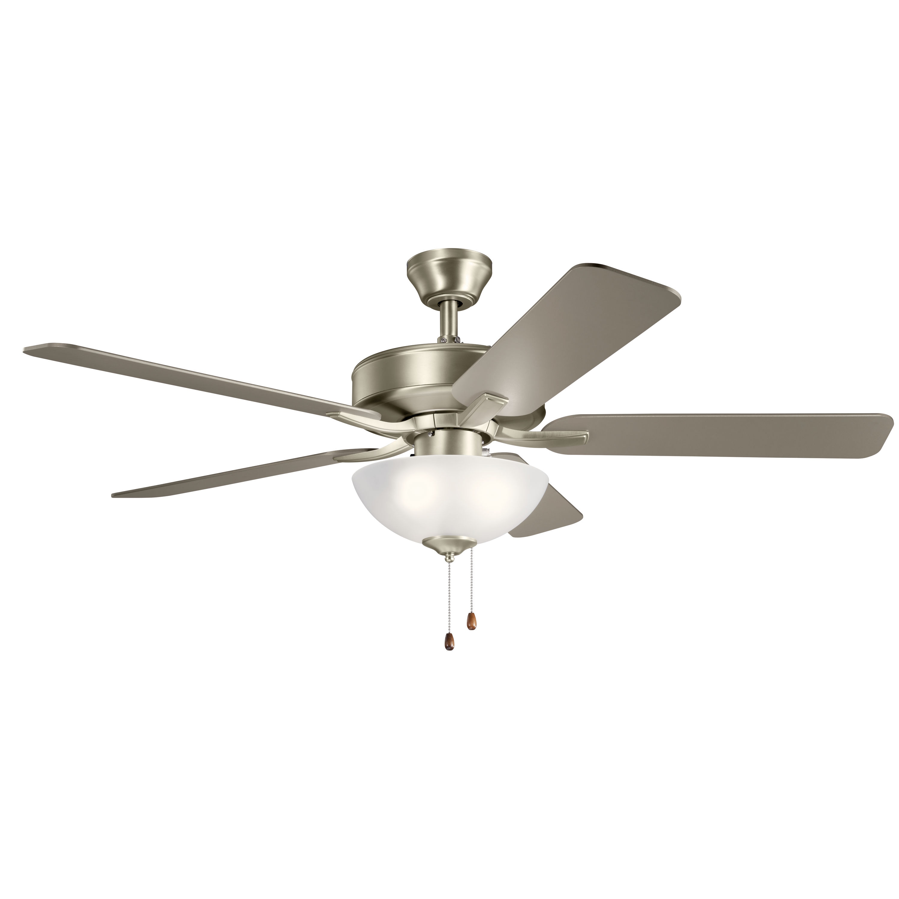 Kichler Basics Pro Select 52-in Brushed Nickel Indoor Ceiling Fan with ...