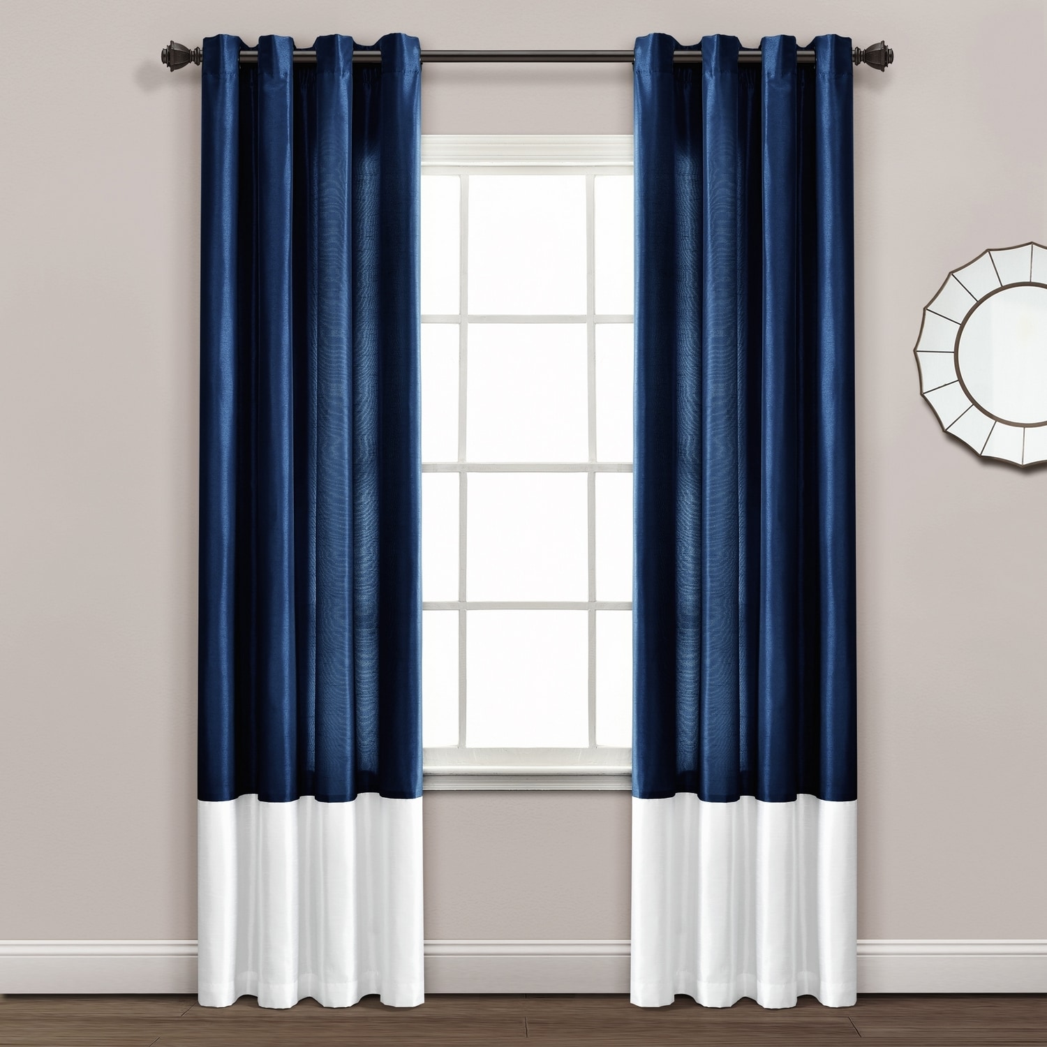 Lush Decor 16T004289 84-Inches White Grommet Curtain panel pair