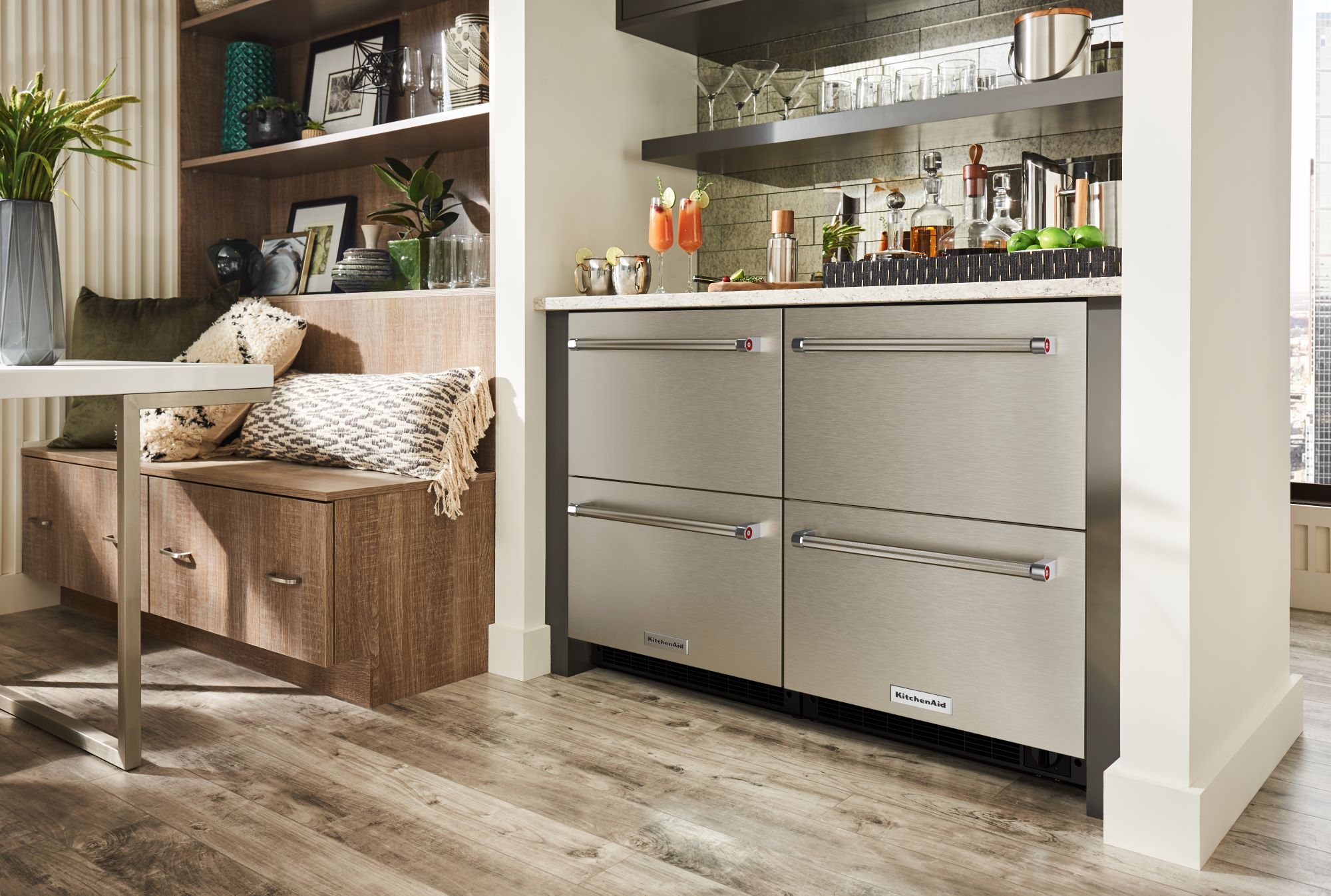 KitchenAid 24-in 2-Drawer Built-In Drawer Refrigerator (Stainless Steel)