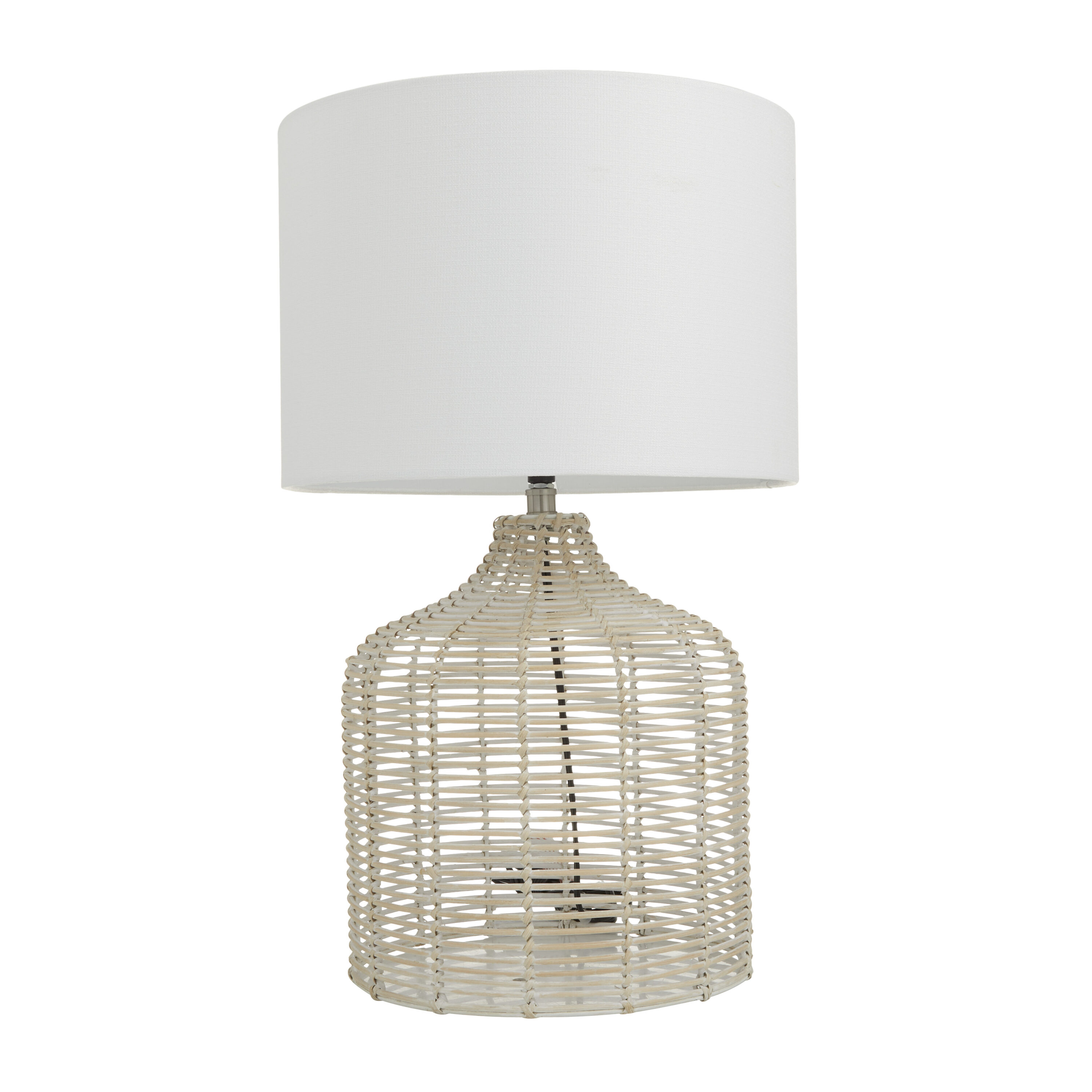 white table lamp with burlap shade