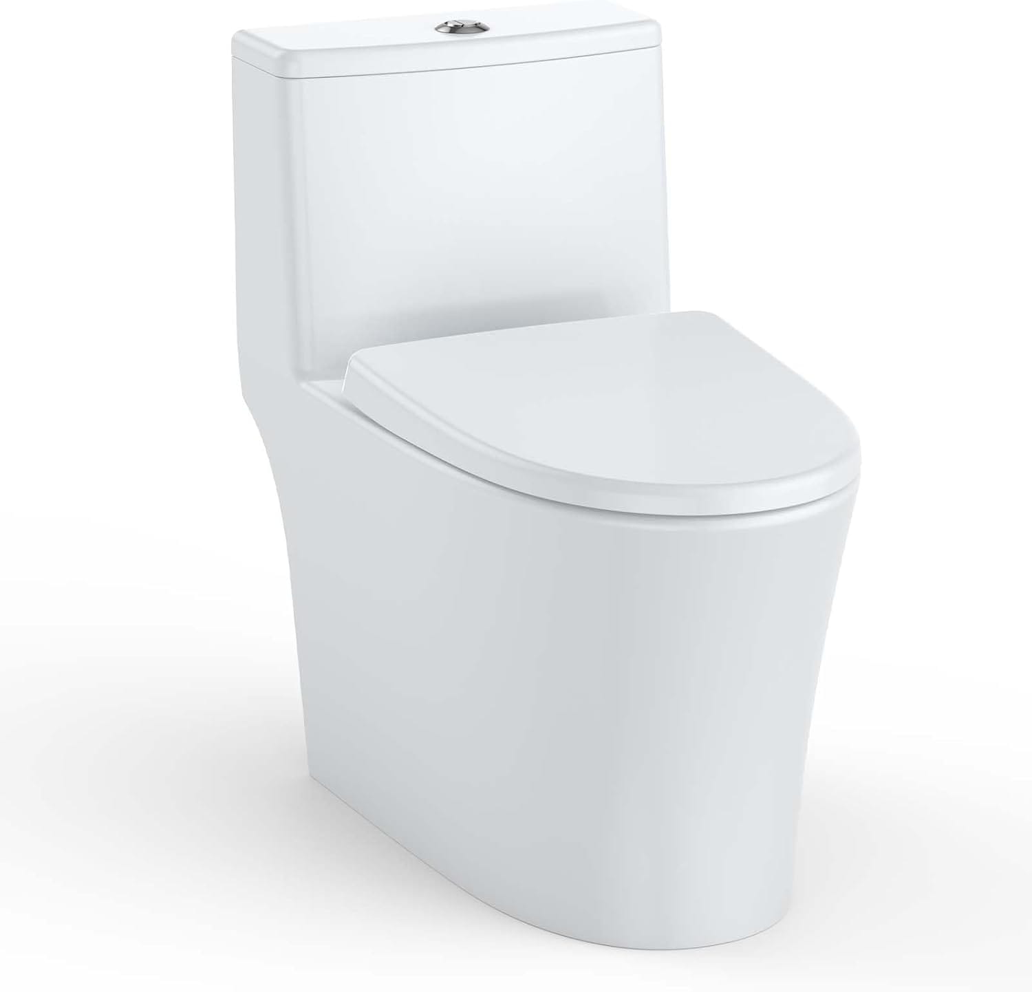 Qeetex PD-PHO-33FB3M9A One-Piece Toilet-ADA Height-Elongated Bowl-Side Lever Flush-Saving-CUPC Certified-12in Rough-In