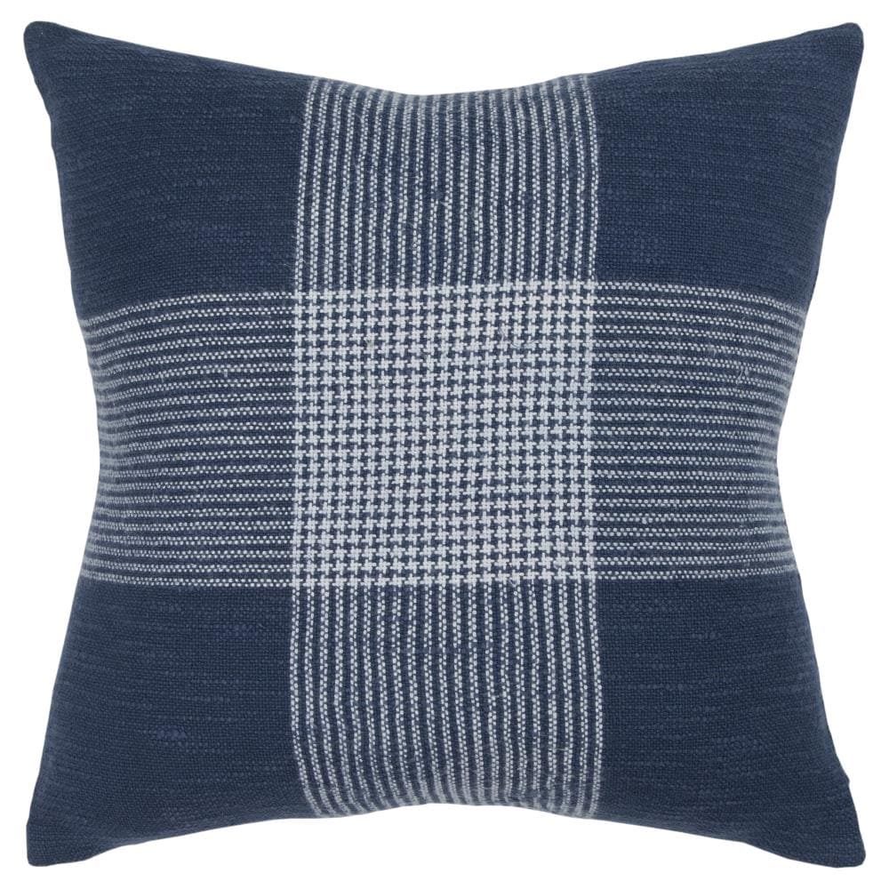 Rizzy Home T14635 Poly filled pillow 20-in x 20-in Indigo/White Square Indoor Decorative Pillow