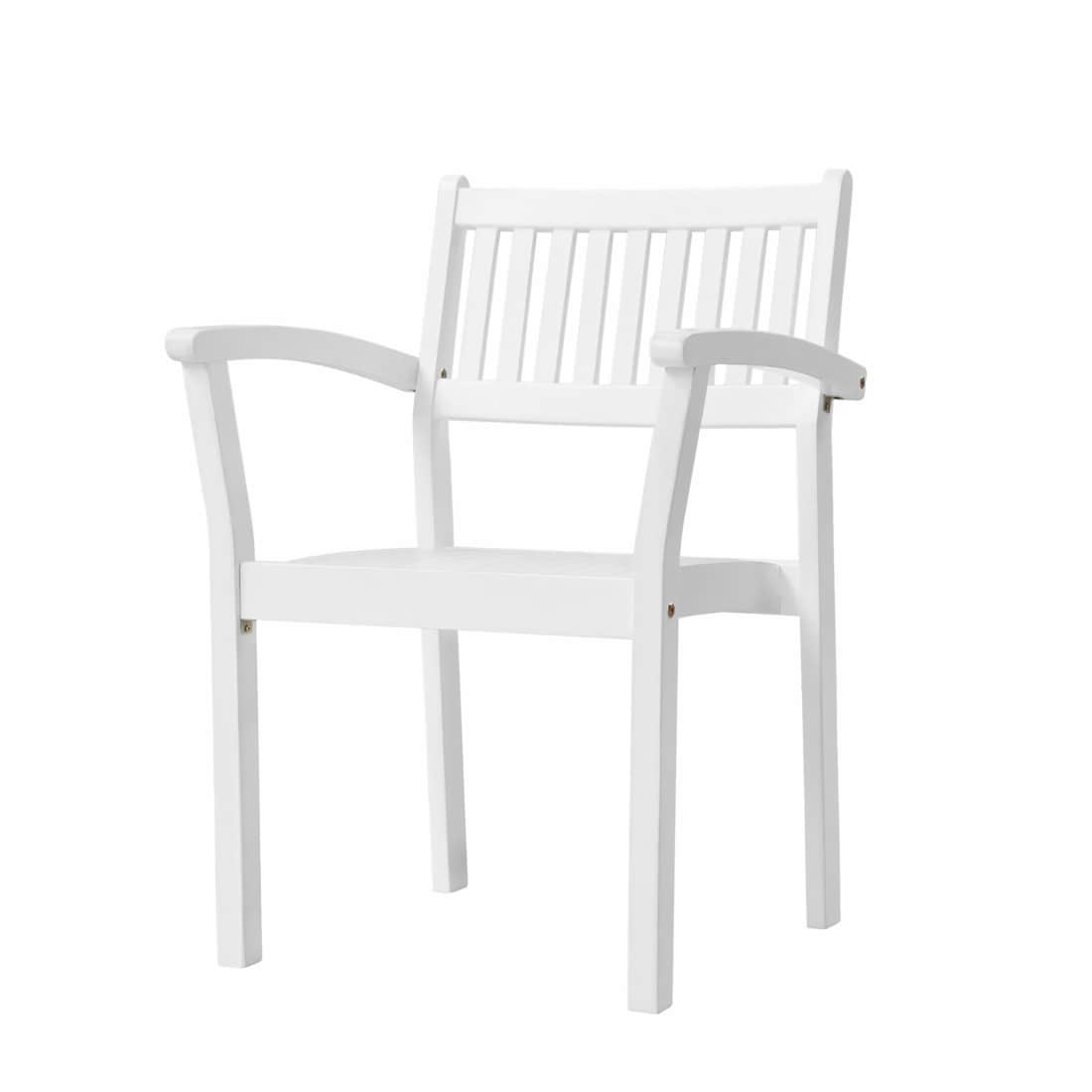 HomeRoots 4000390006 Set of 2 White Wood Frame Stationary Balcony Chair with Solid Seat