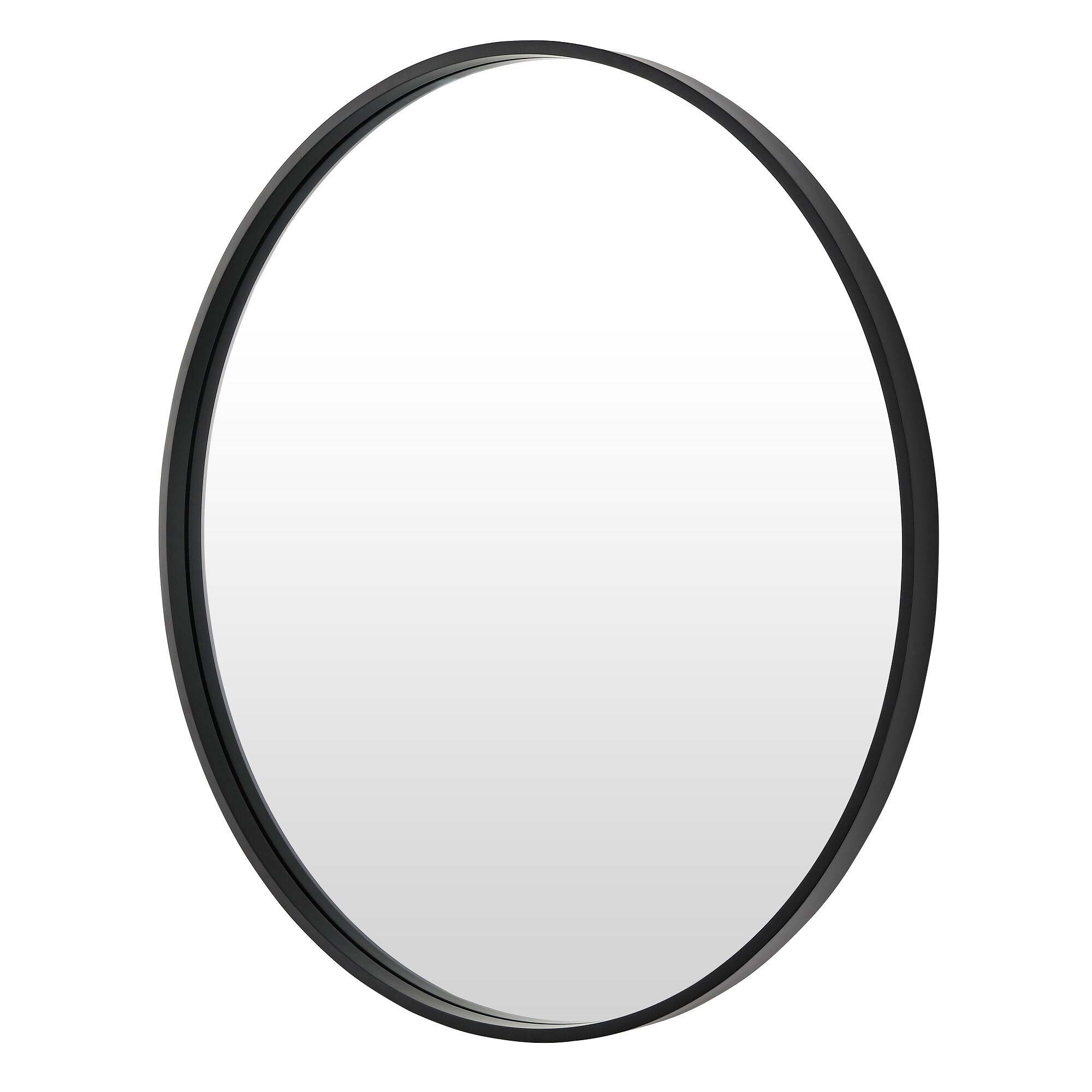 Getledel 36 In X 36 In Framed Round Bathroom Vanity Mirror Black In The Bathroom Mirrors 1812