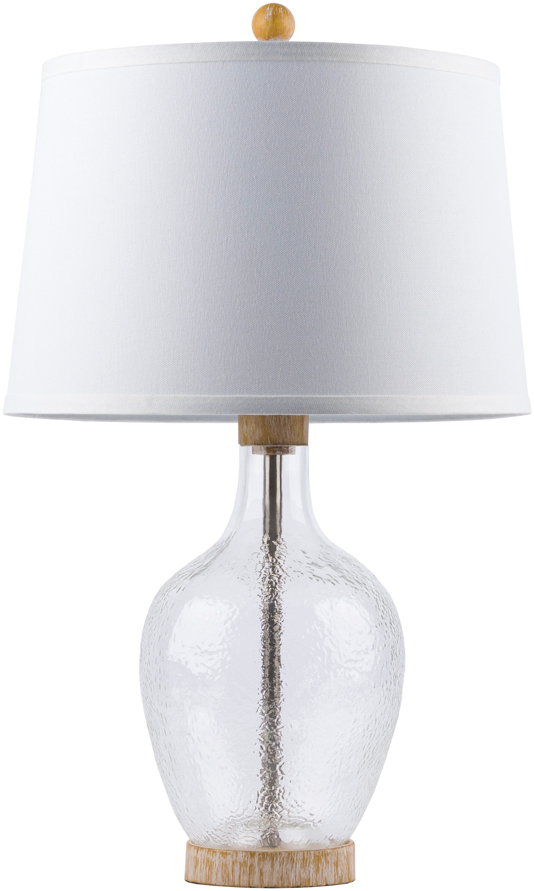 Surya CNY-001 Canonbury 25.5-in Clear 3-way Table Lamp with Linen Shade