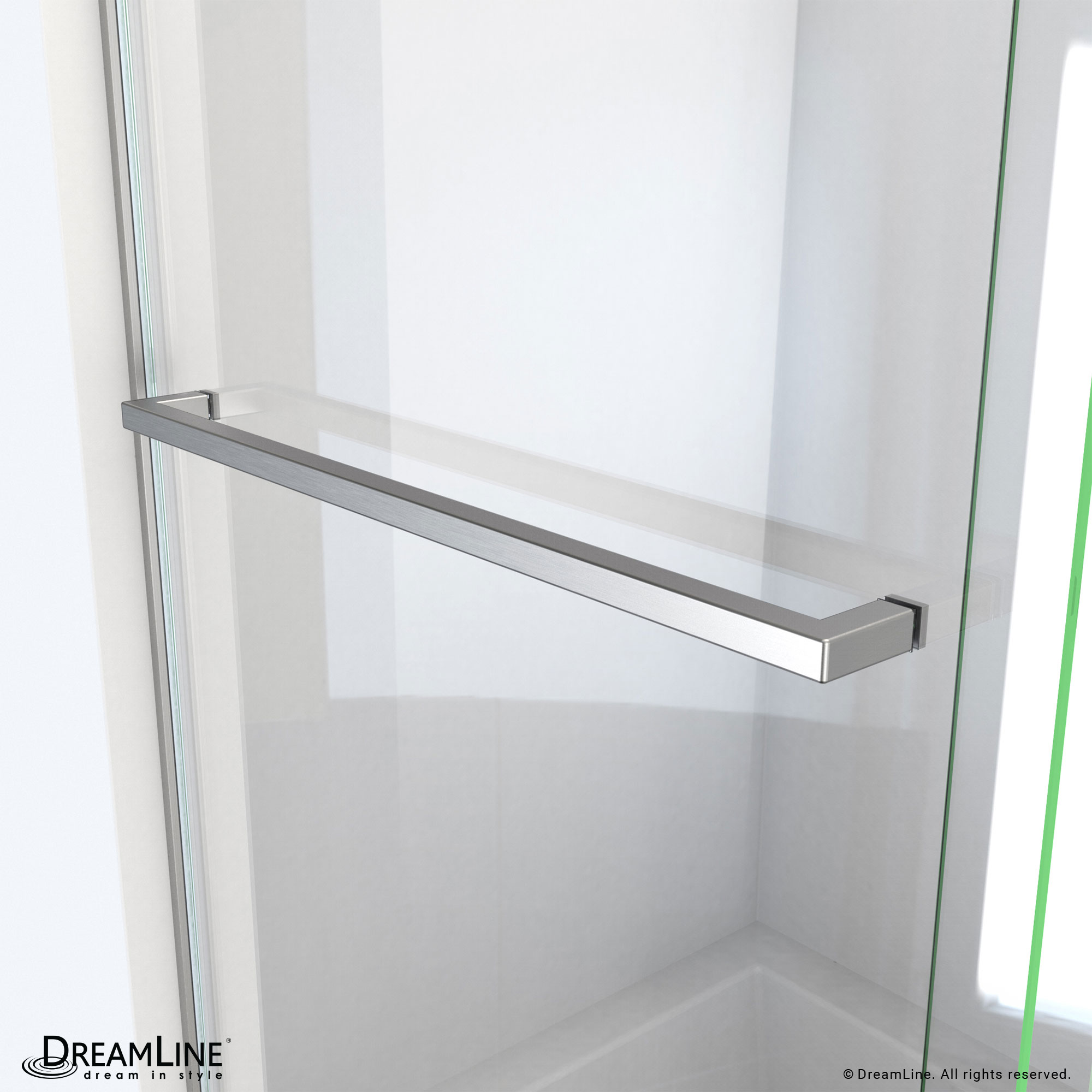 Essence 56-60" Frameless Brushed Nickel Tub Door with ClearMax™