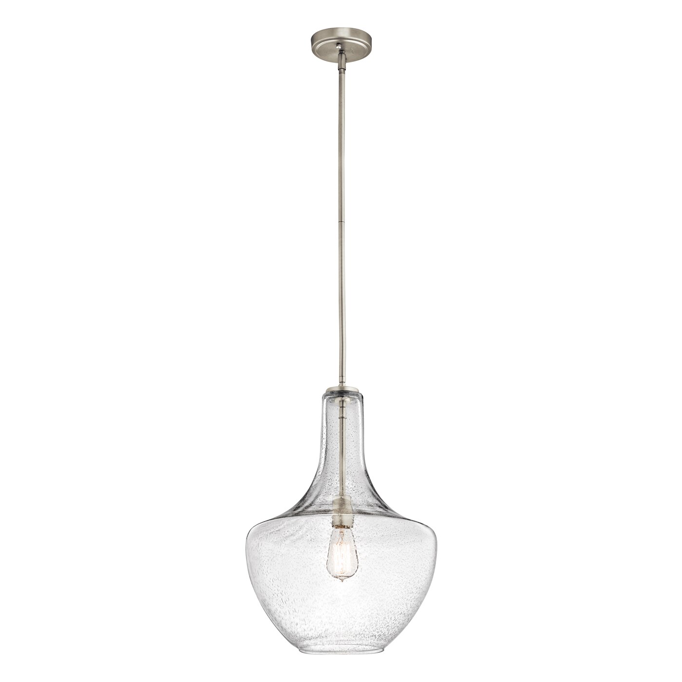 brushed nickel teardrop pendant light