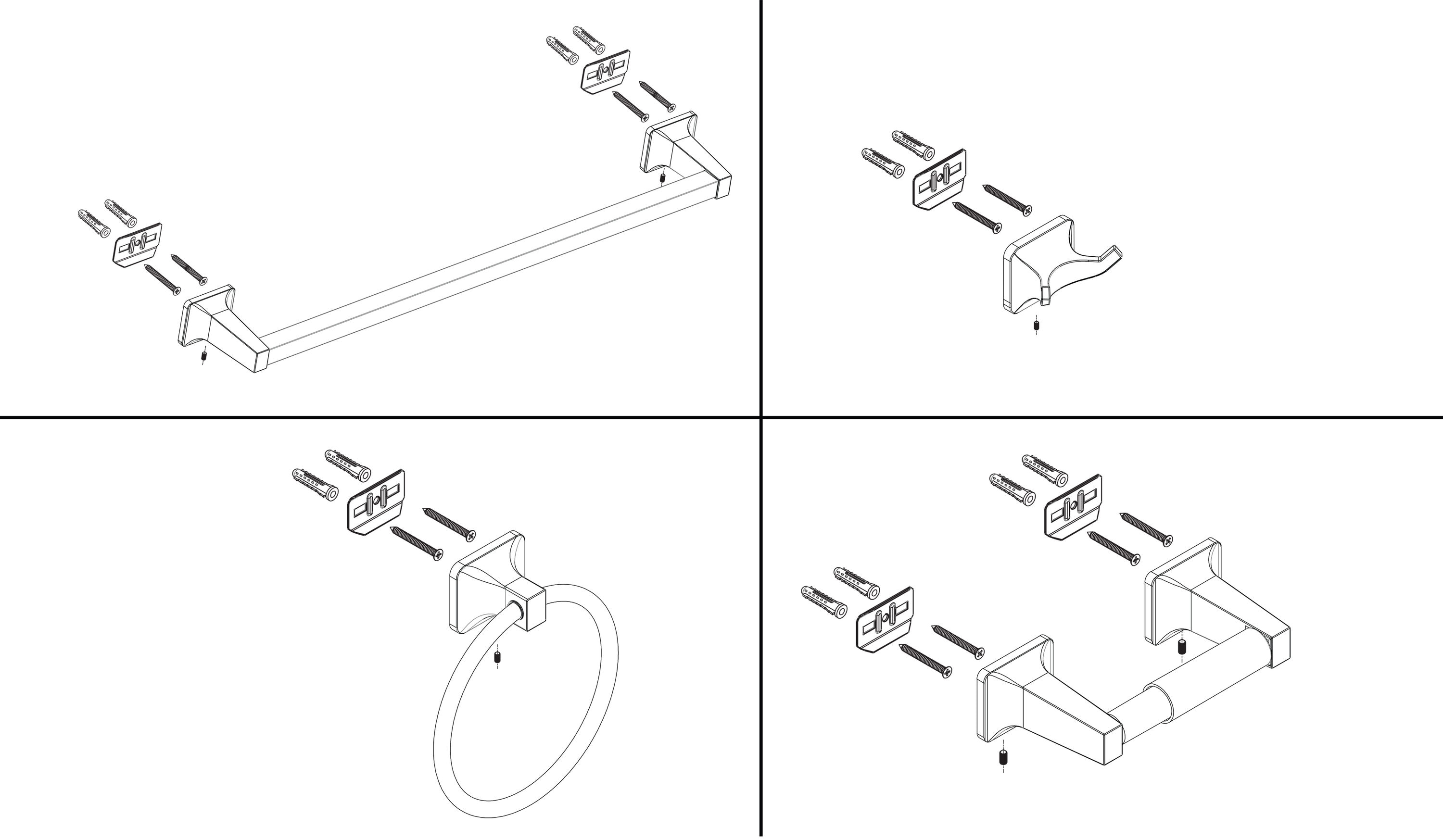 Project Source FSI S4PC WHT Decorative-Bath-Hardware-Kits - View #14