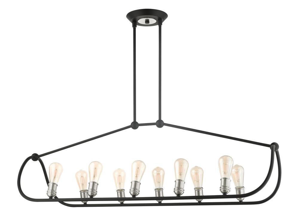Archer 10-Light Black and Nickel Linear Chandelier