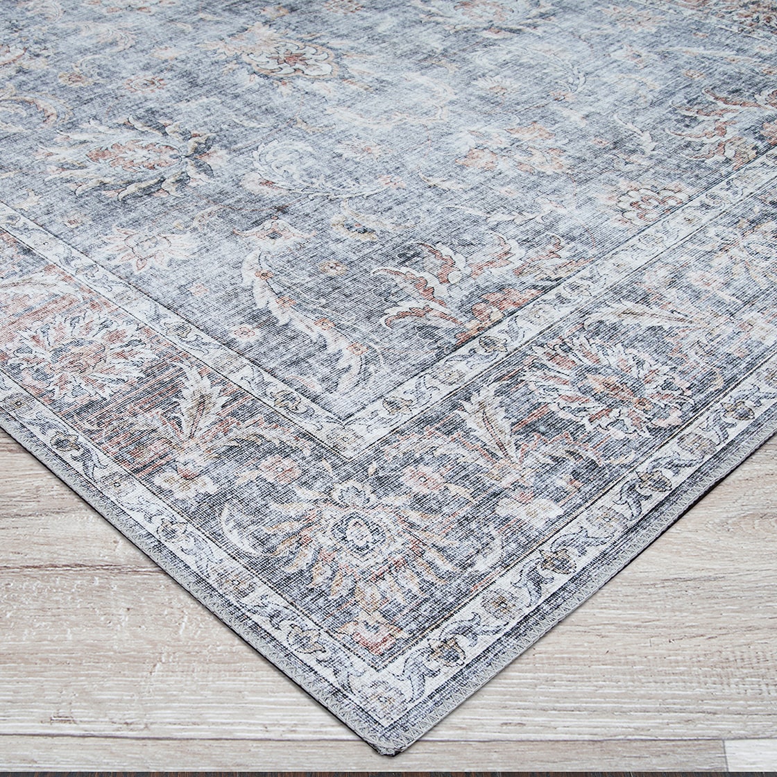 Gray Synthetic Non-slip Rectangular 8' x 10' Area Rug