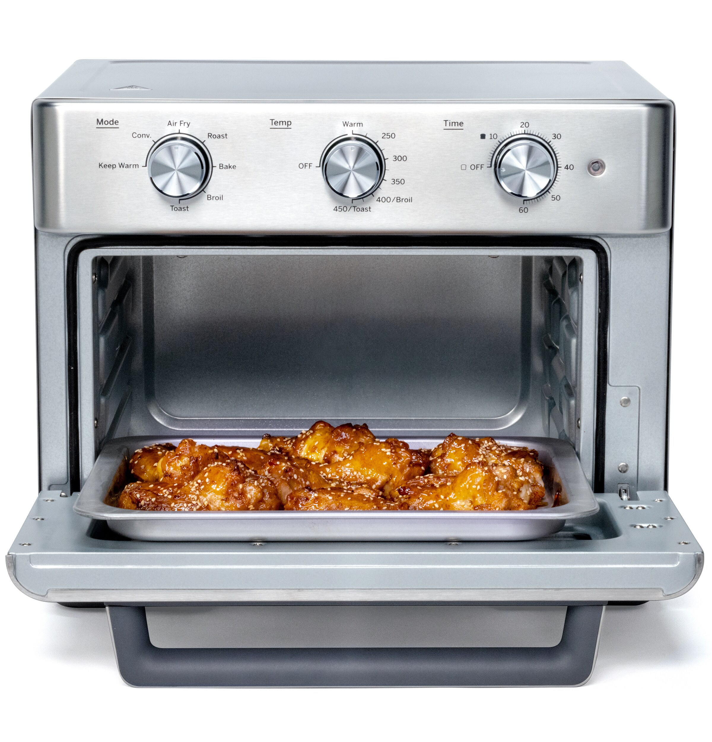 GE Air Fry 6-Slice Stainless Steel Convection Toaster Oven (1500-Watt ...