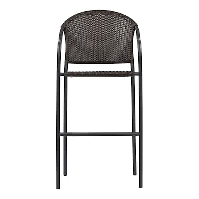 Bar Stool Patio Chairs At Com, Ford Grey White Wicker Outdoor Bar Stool