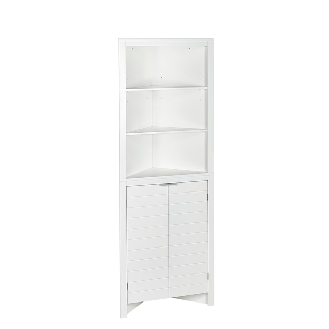 Mdf Freestanding Corner Linen Cabinet, Riverridge White 3 Shelf Corner Bookcase