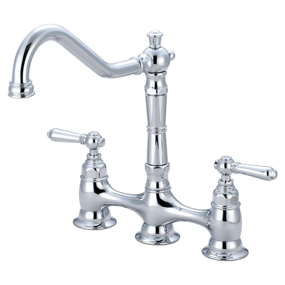 Pioneer Industries Americana Polished Chrome Double Handle High Arc Kitchen Faucet At 7392