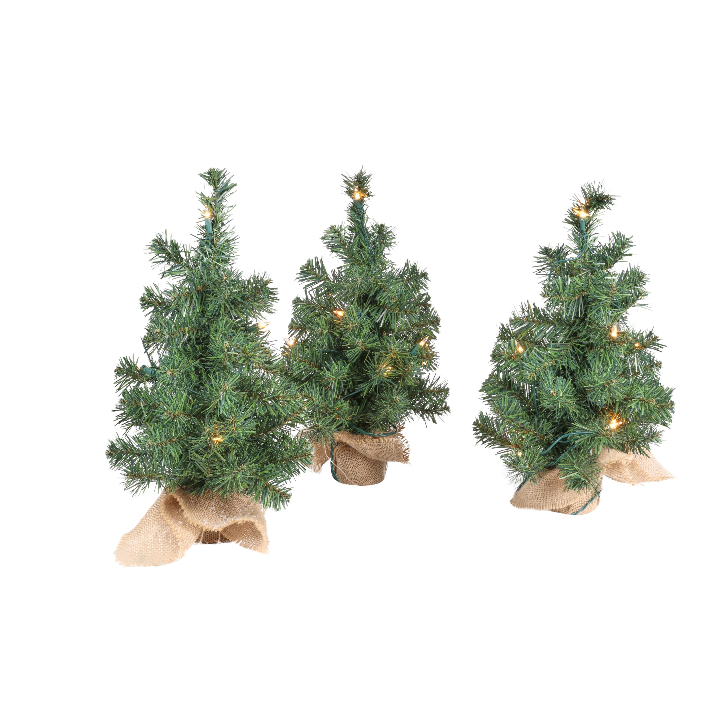 Holiday Living 3-Pack 18-In Christmas Tree Yard Decoration With Clear Incandescent Lights In The Outdoor Christmas Decorations Department At Lowes .Com