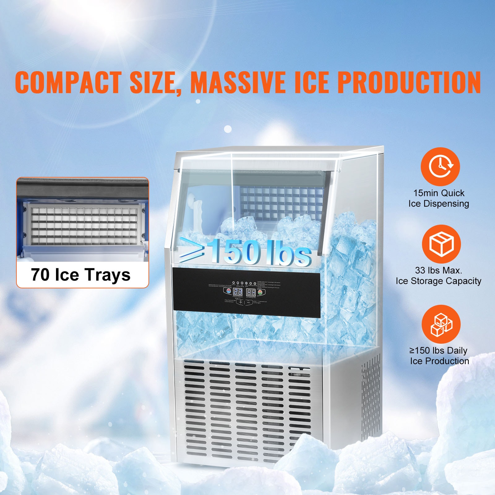 VEVOR ZBJXHZBJ25KG00001V1 Ice-Makers - View #3