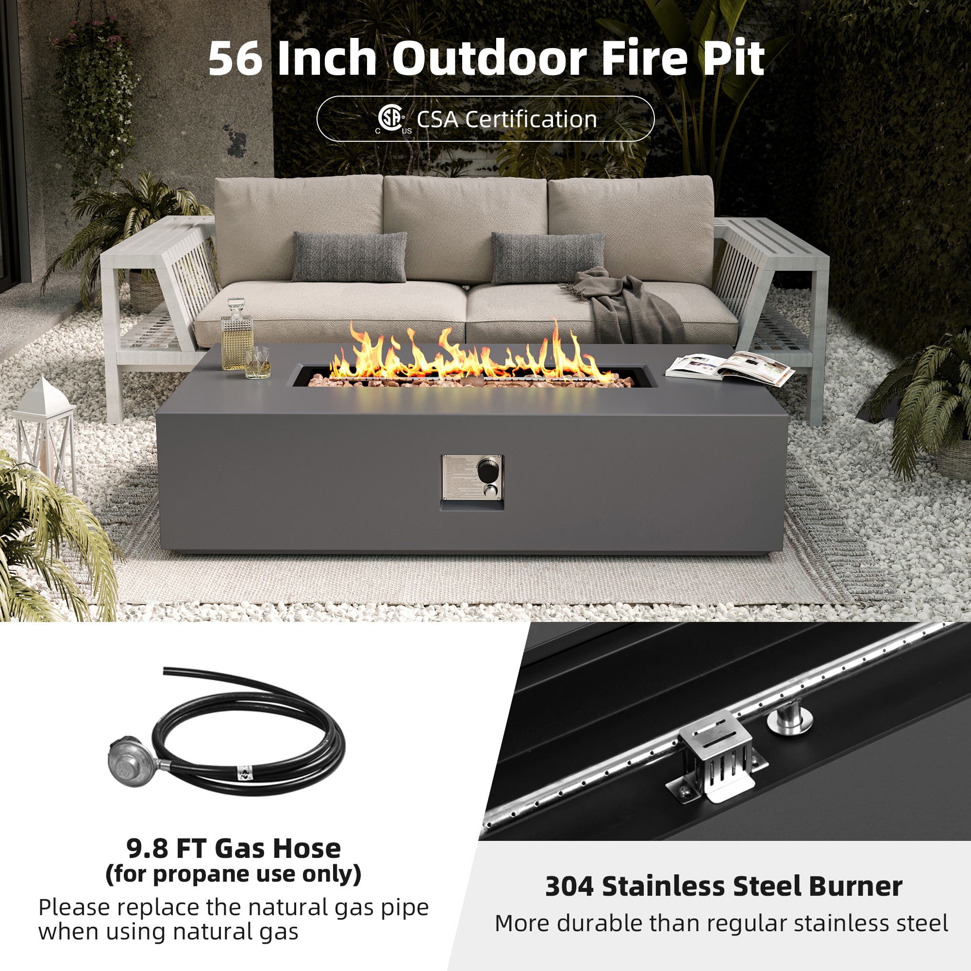 UPHA PL-56M-DK Outdoor-Gas-Firepits - View #4