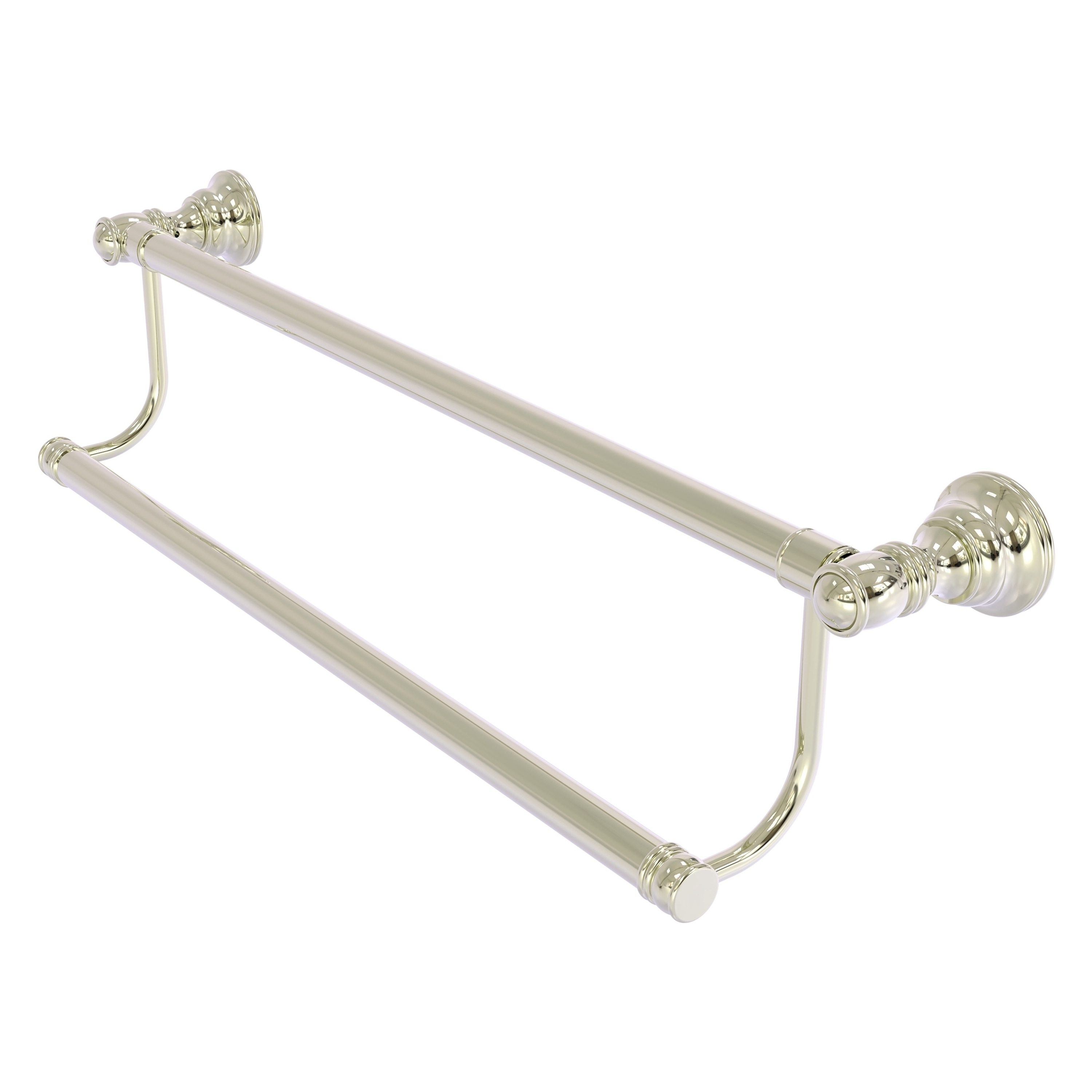 Allied Brass CL-72-24-PNI Carolina 24-in double Polished Nickel Wall mount Double Towel Bar