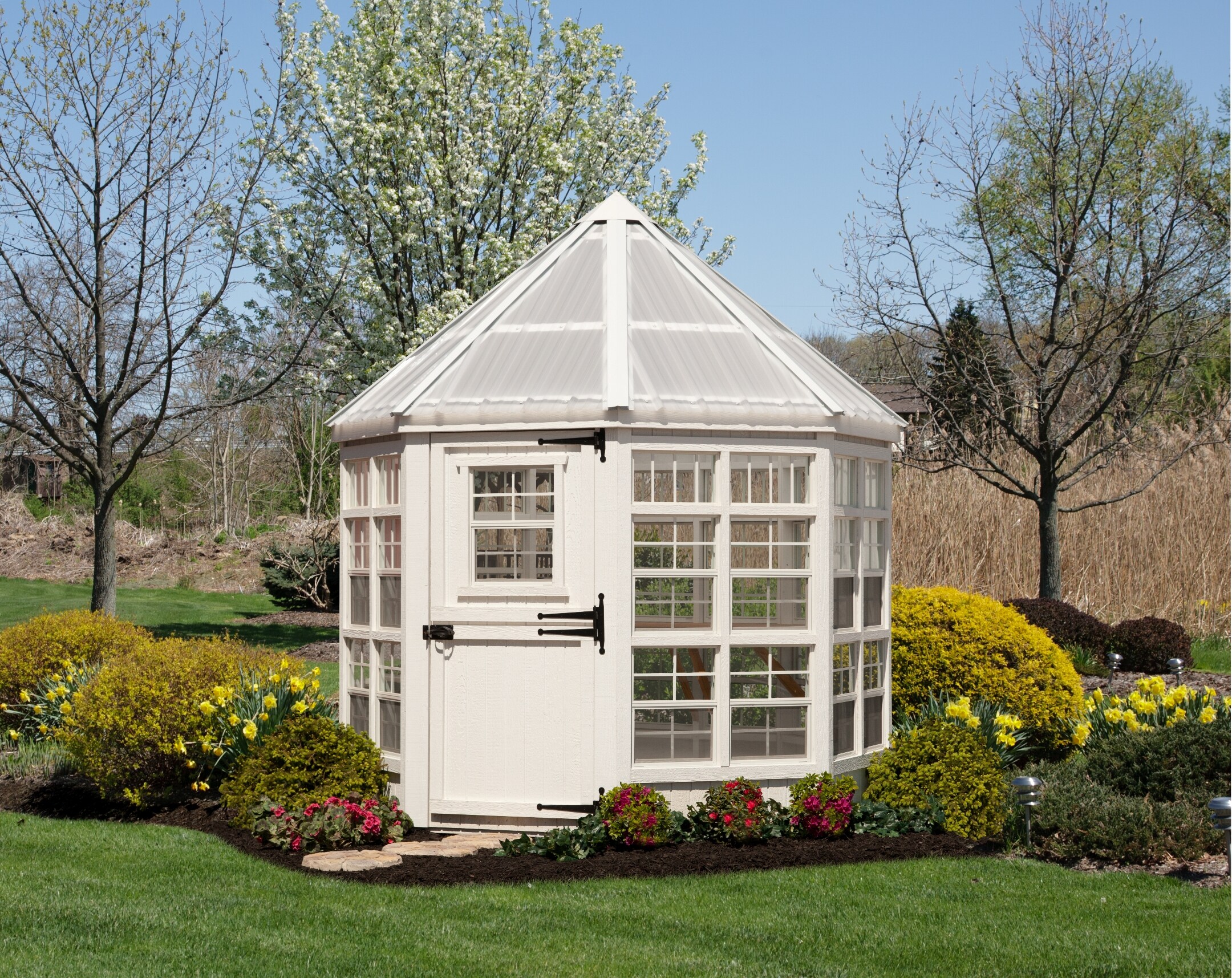 Little Cottage Co 8X8 LCOG-PNK Octagon 8-ft L x 8-ft W x 10.6-ft H Brown Greenhouse Kit