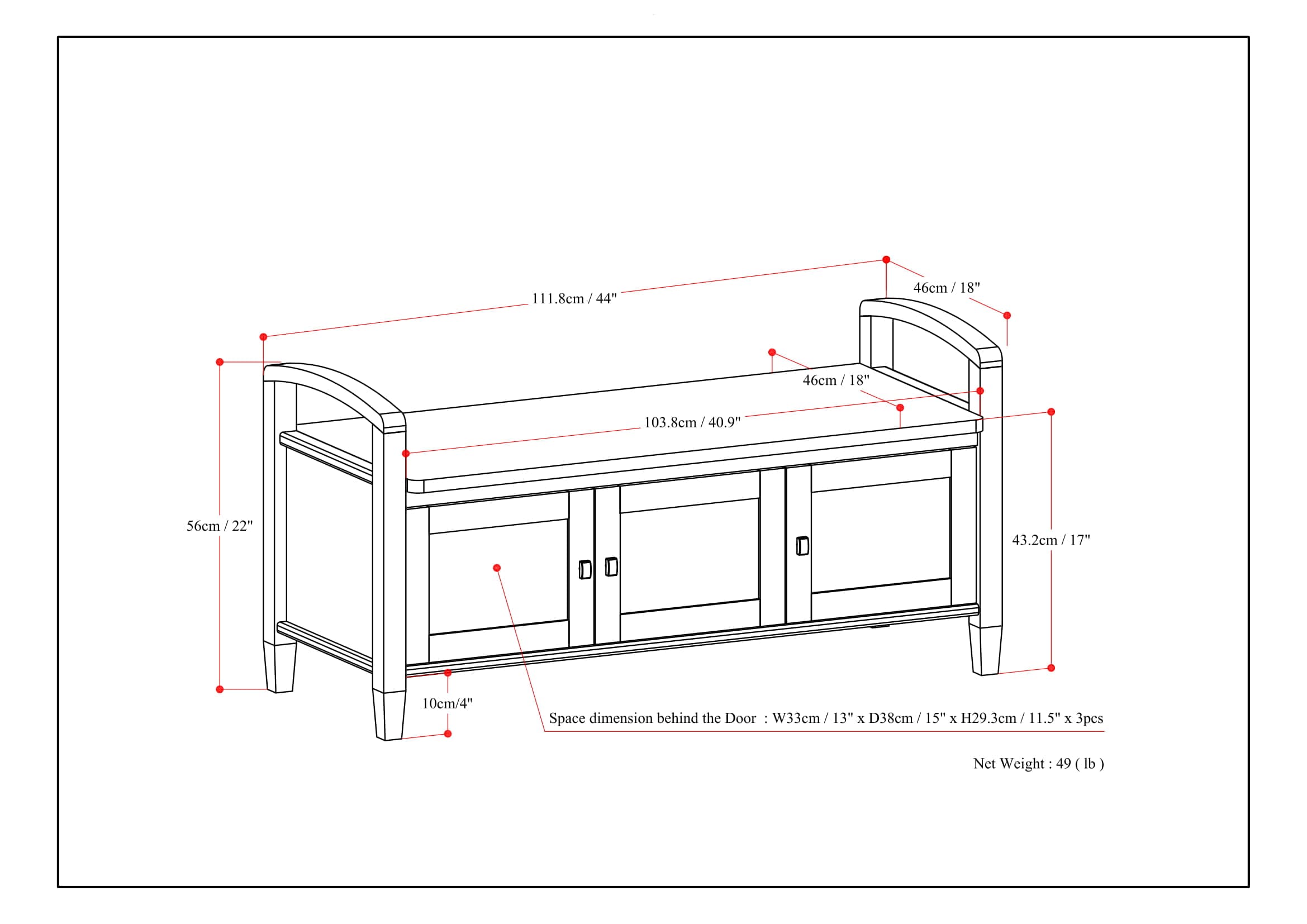 Simpli Home AXWSH006-TB bench - View #10