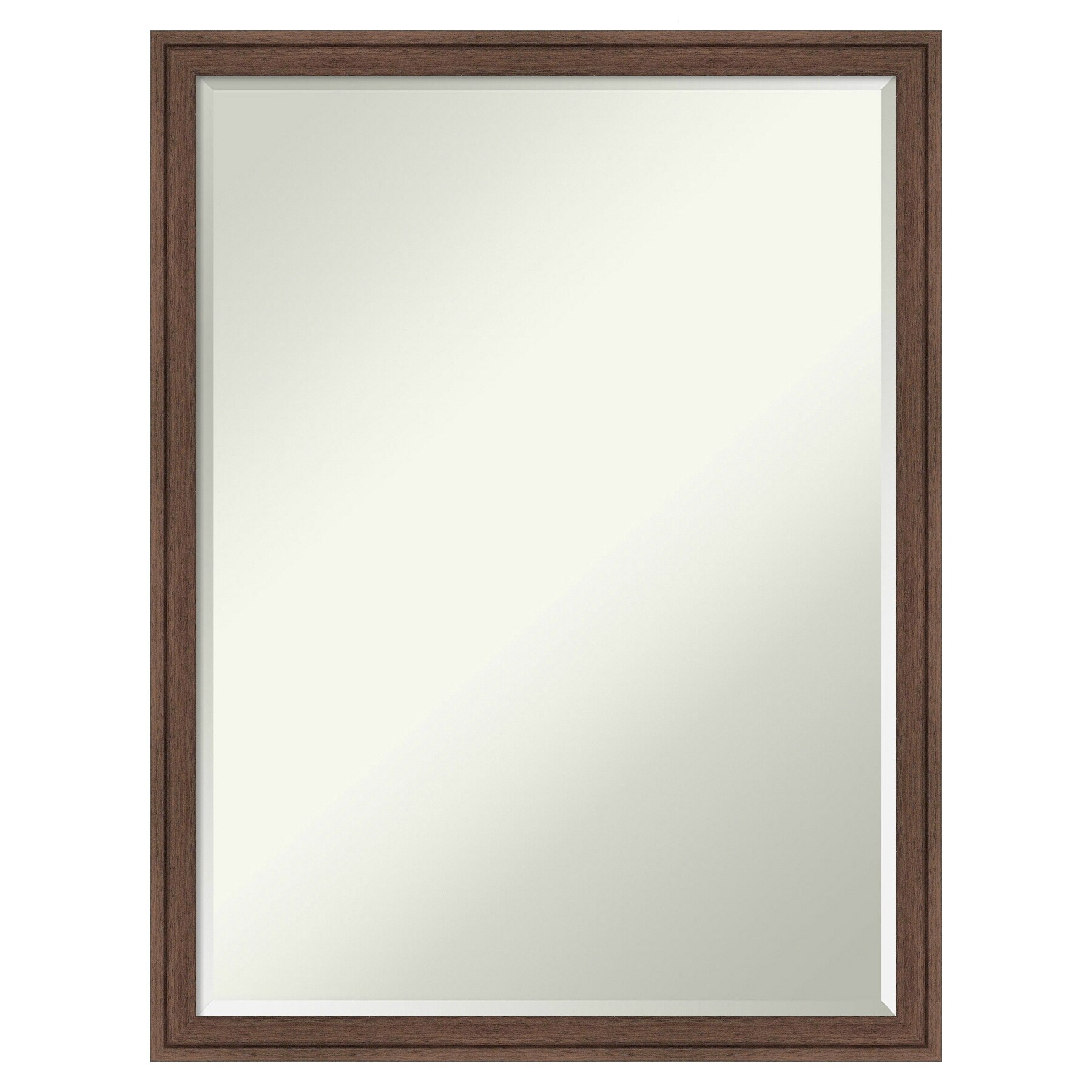 Amanti Art A17008262264 Florence Medium Brown Frame 19.75-Inches W x 25.75-Inches H Rectangle Florence Medium Brown Framed Wall Mirror