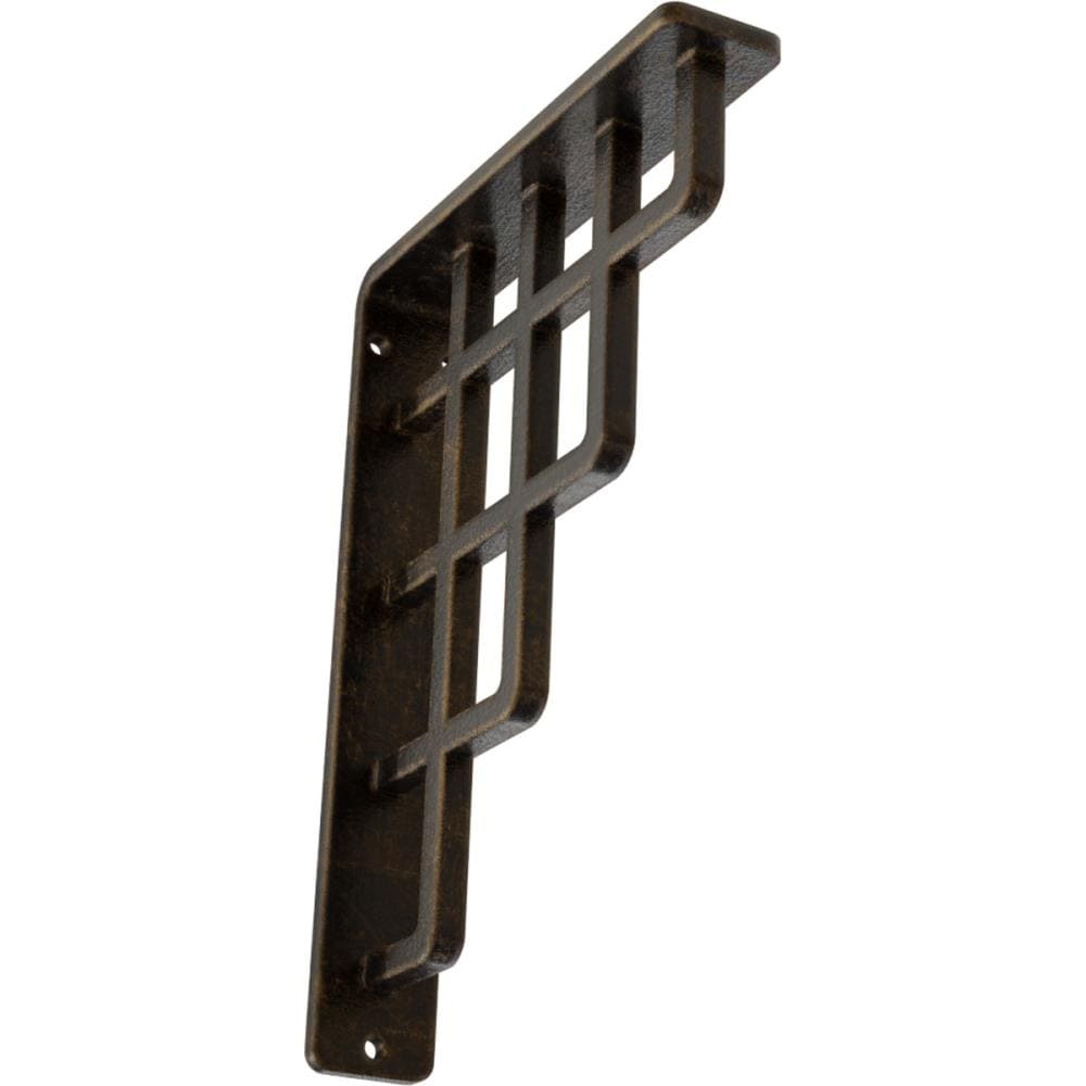 Ekena Millwork BKTM01X05X08SDIABS Diane 5.5-in x 1.5-in x 8-in Antique brass Wrought iron Mounting bracket