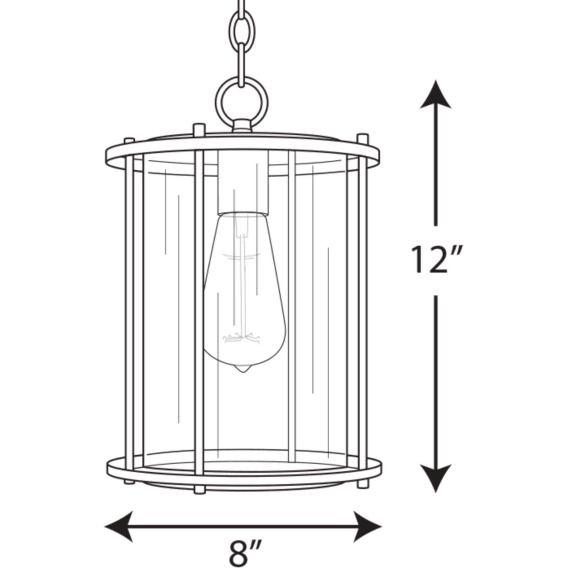 Gunther Farmhouse Clear Glass & Bronze Steel Hanging Lantern